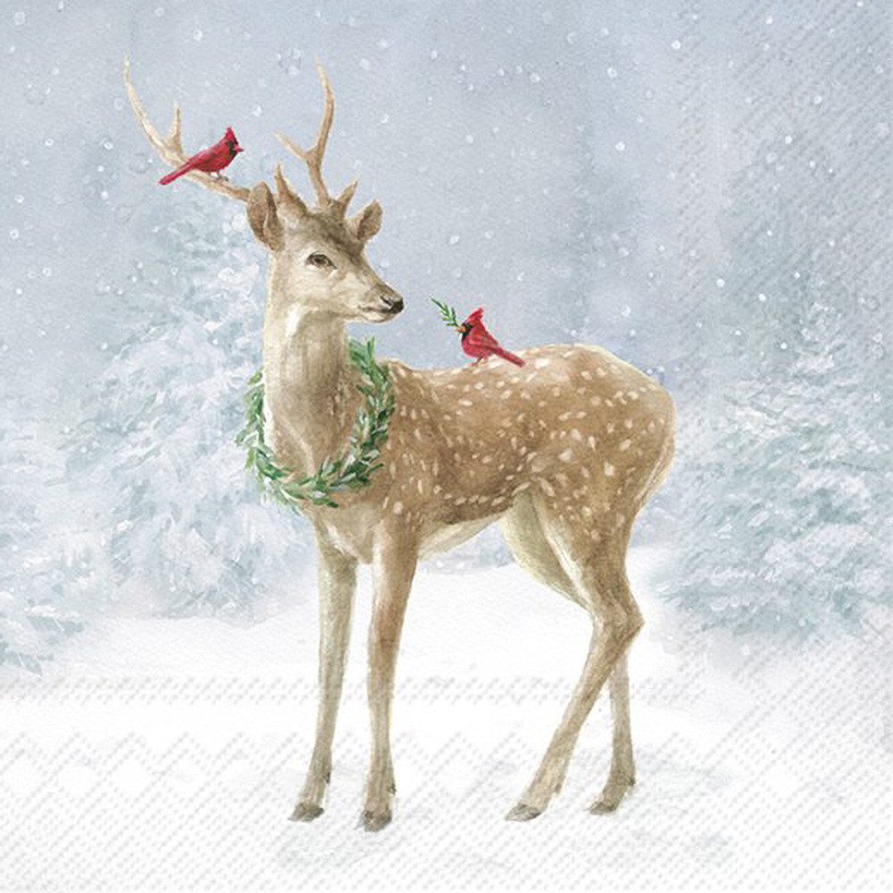IHR Papierserviette Deer in Snow, (20 St), 20 Stück