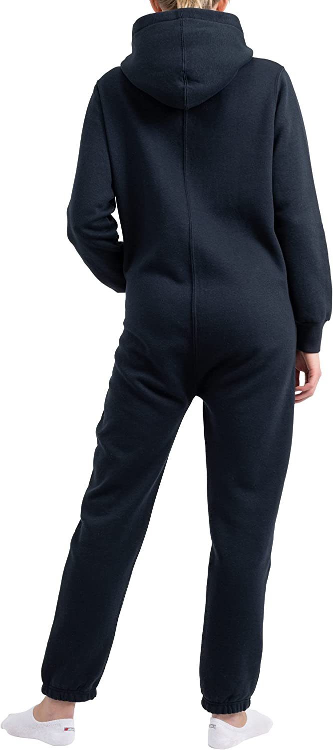 Basisstoff Jumpsuit Damen Jumpsuit Overall Onesie Einteiler Hausanzug Baumwolle – Bild 3 von 4