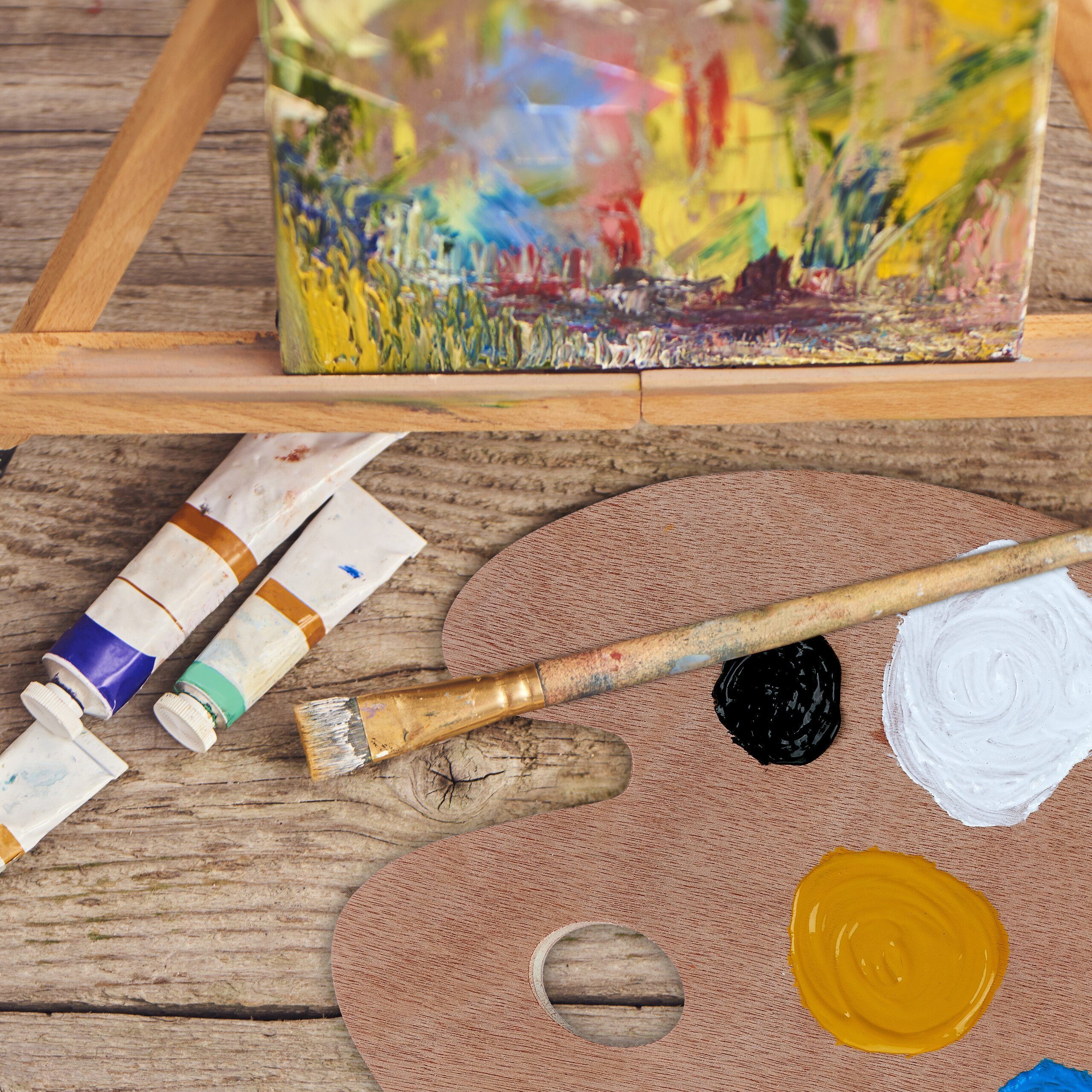 Thumbnail - relaxdays Malpalette Mischpalette 5er Set aus Holz