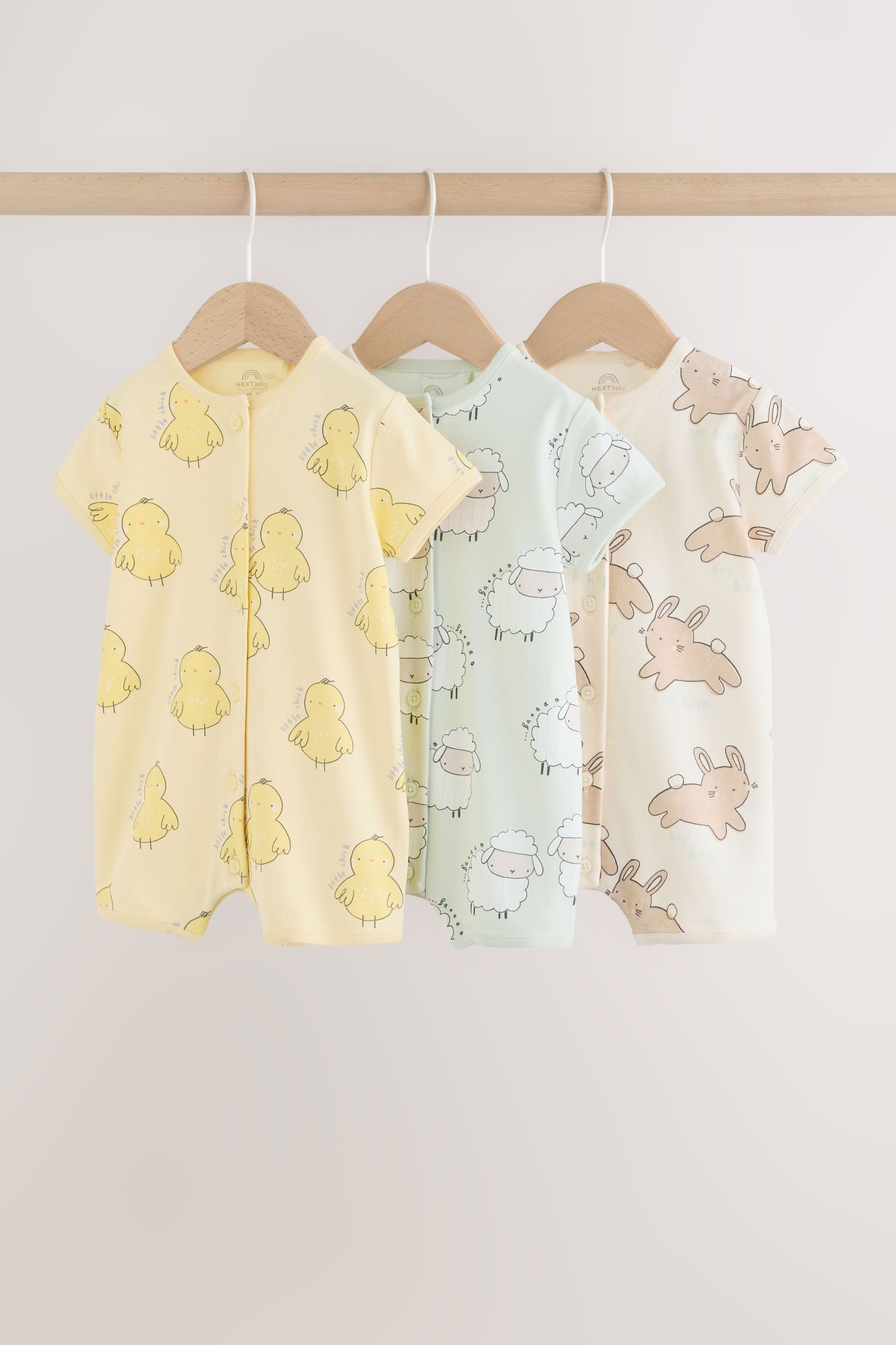 Next Strampler Strampelanzüge aus Jersey, 3er-Pack (3-tlg)