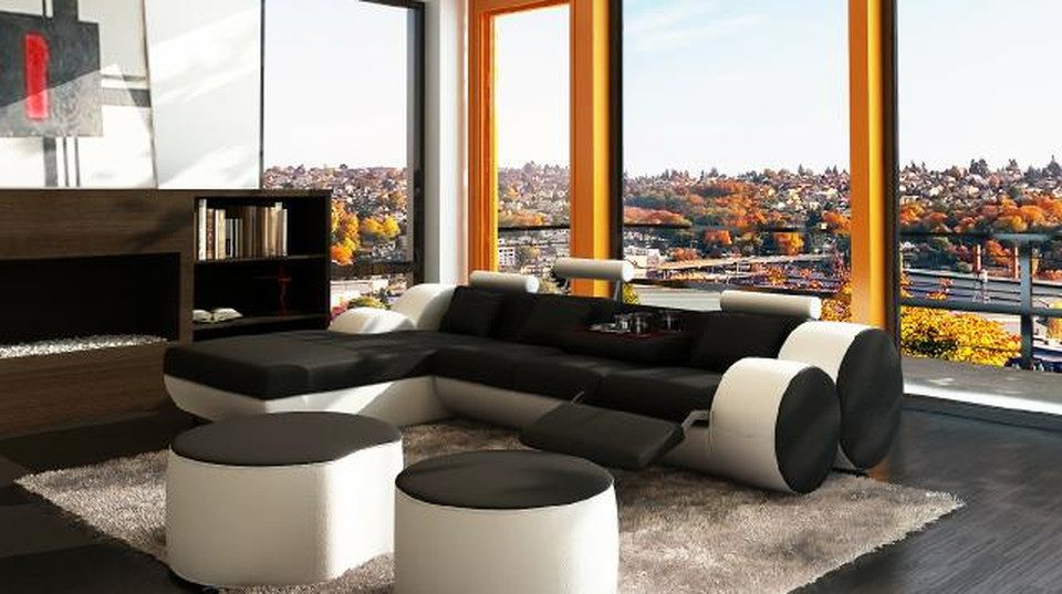 Xlmoebel Ecksofa Ledersofa vom Designer, Eckcouch-Garnitur aus Leder, Ecksofa in, Hergestellt in Europa