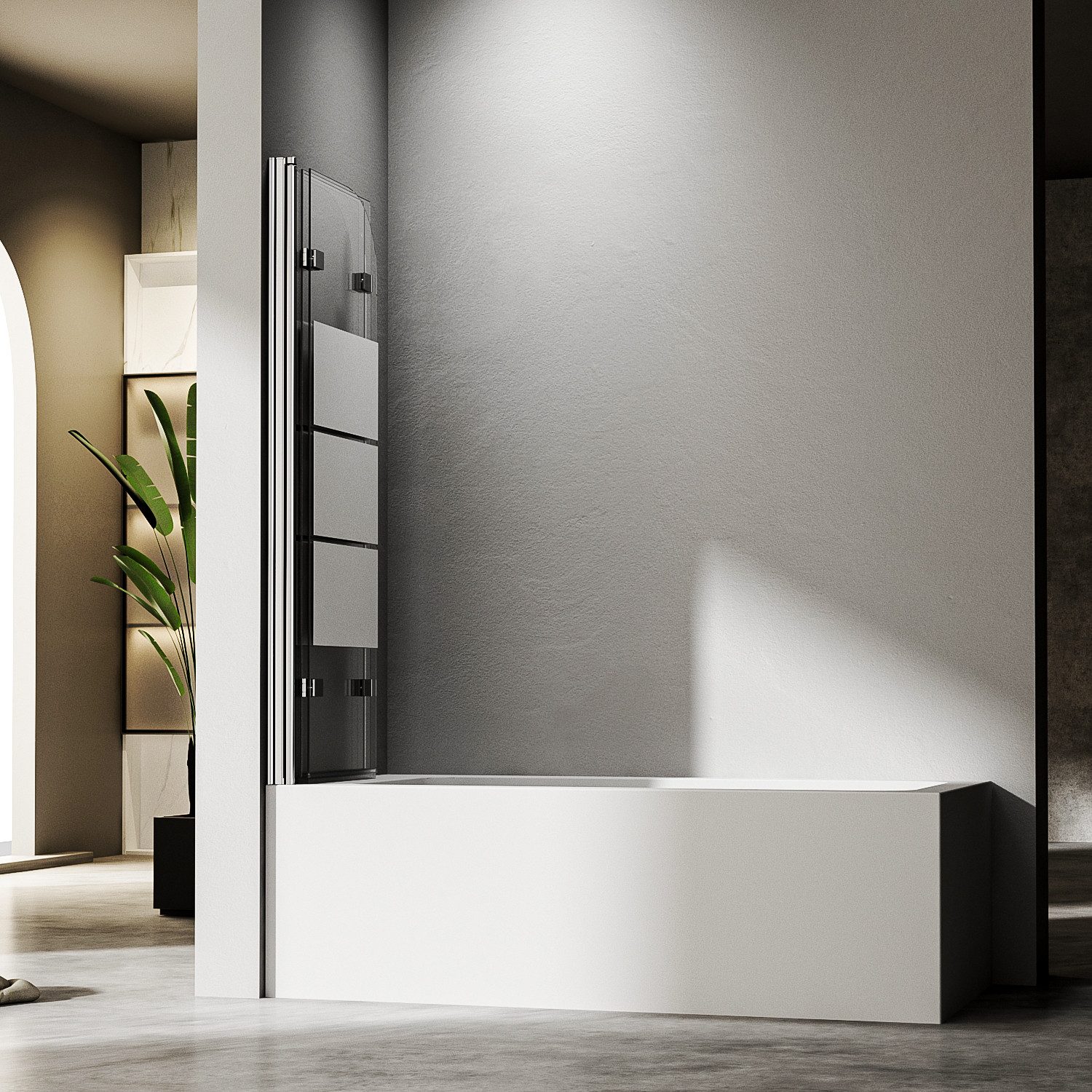 Hopibath Duschwand für Badewanne milchglas 130 günstig online kaufen