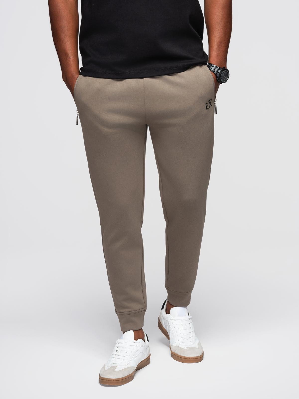 OMBRE Sweathose Jogginghose mit Bündchen und gummiertem Print günstig online kaufen