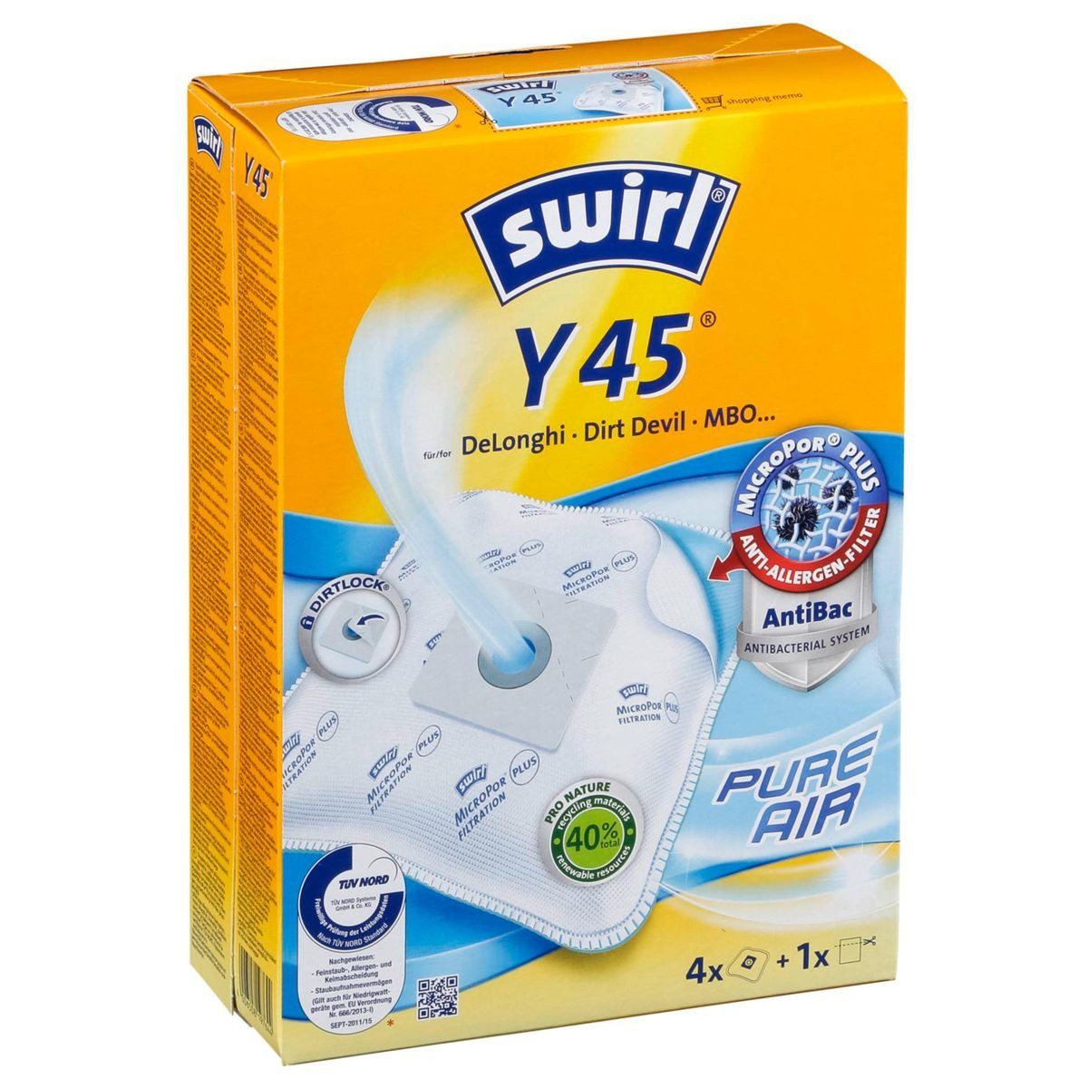 Swirl Staubsaugerbeutel Y 45 MP Plus