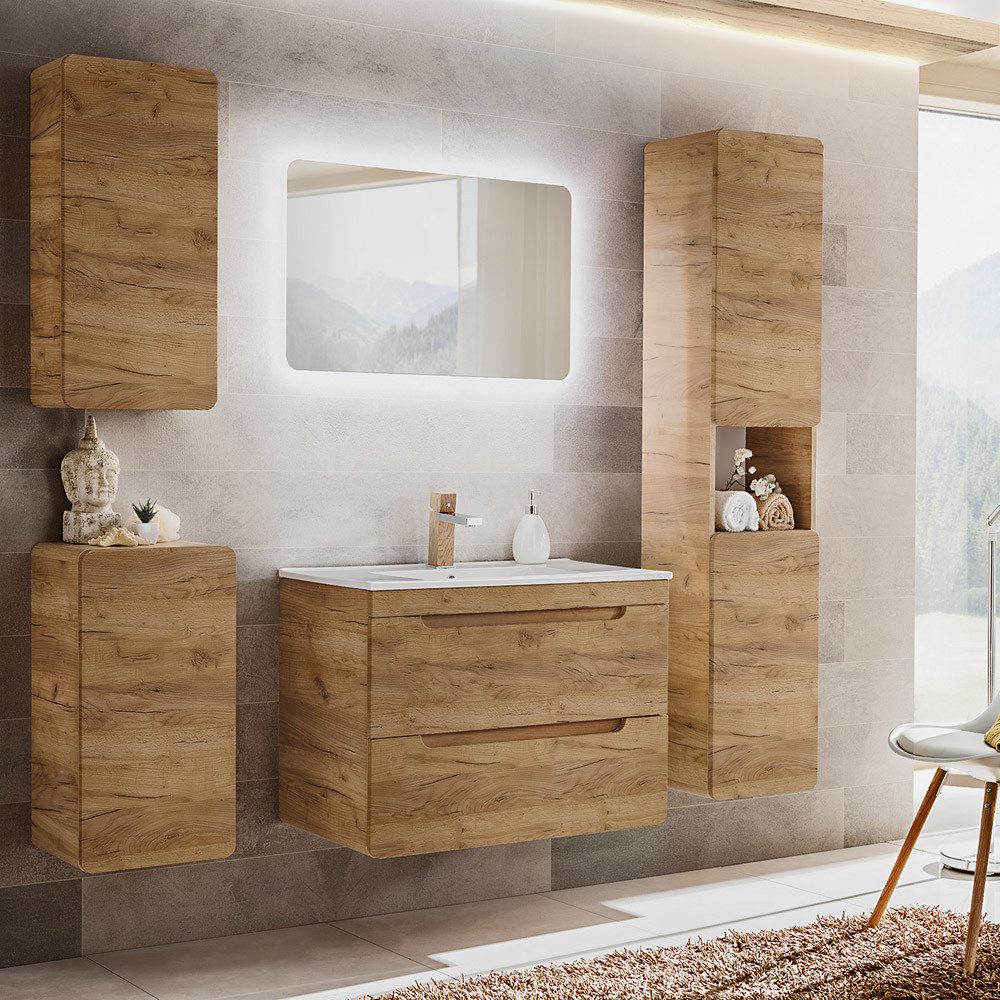 Lomadox Badmöbel-Set LUTON-56-CRAFT, (Spar-Set, 5-St), Badezimmer Kompletts günstig online kaufen