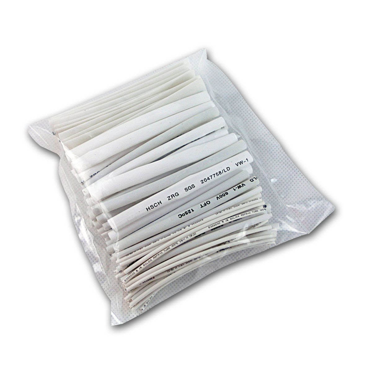 Blanko Schrumpfschlauch Schrumpfschlauch-Sortiment, 100-teilig, weiß