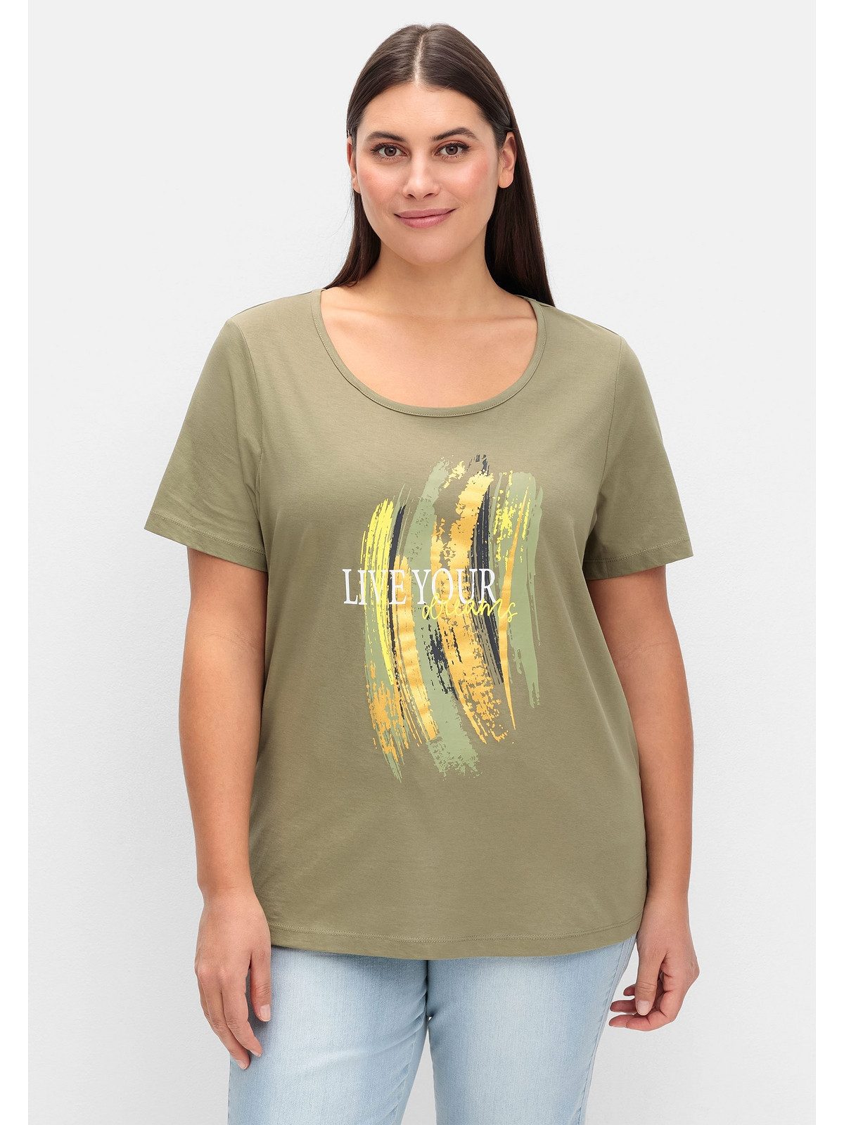 Sheego T-Shirt Große Größen mit Frontdruck günstig online kaufen