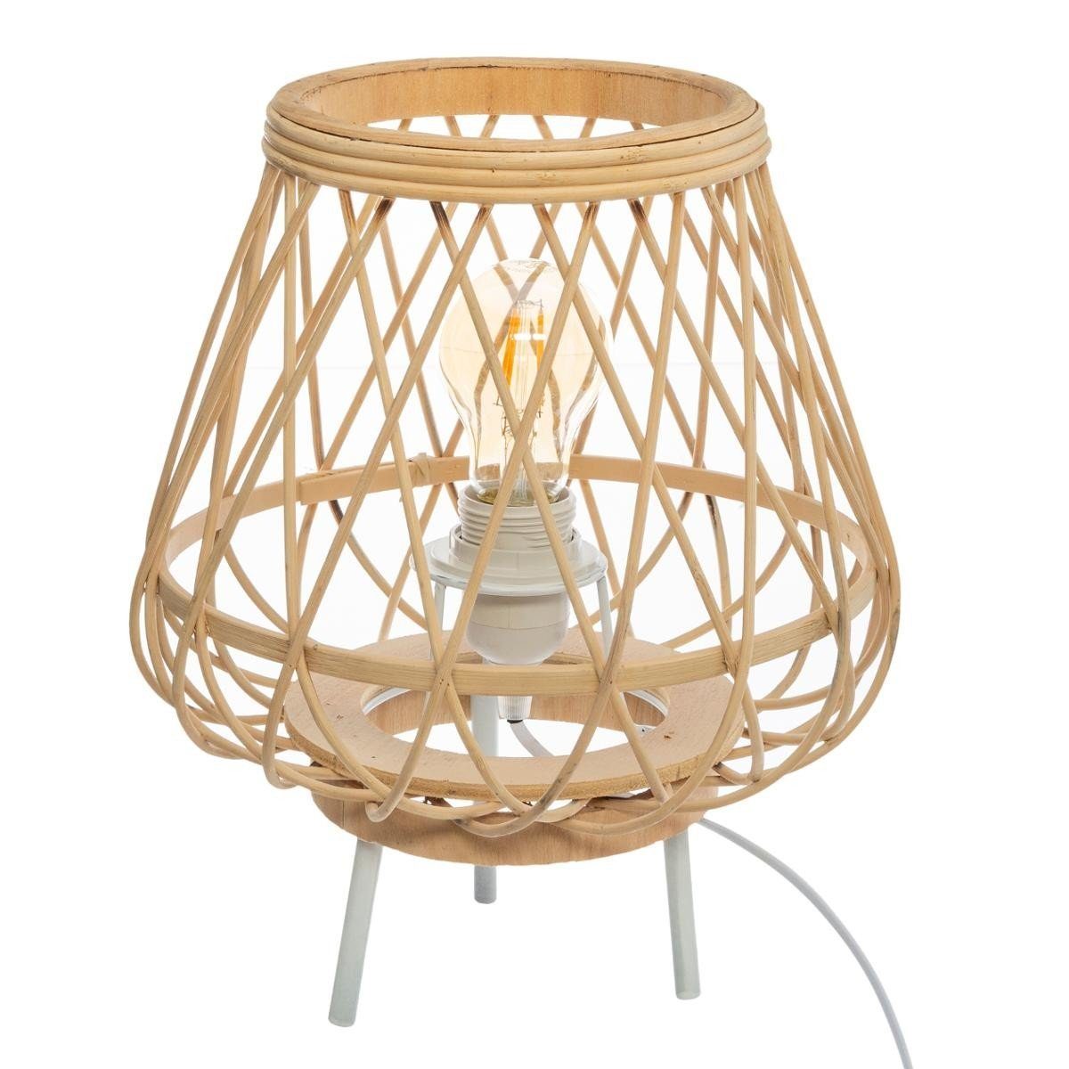 ATMOSPHERA Tischleuchte Yoni – 34 Cm Hoch, Aus Schilf, Beige, E27 Fassung