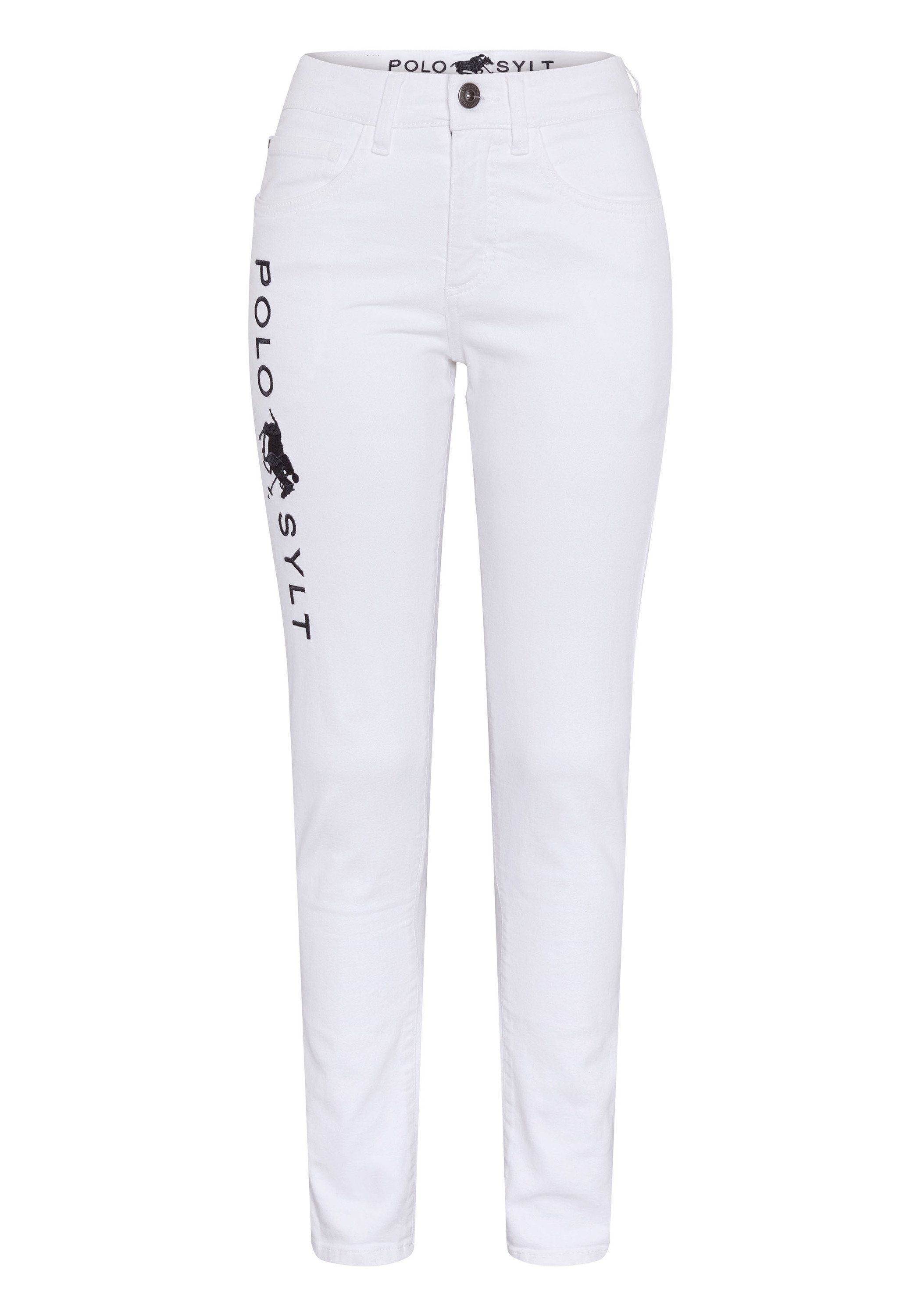Straight-Jeans mit gestickten Logo-Akzenten