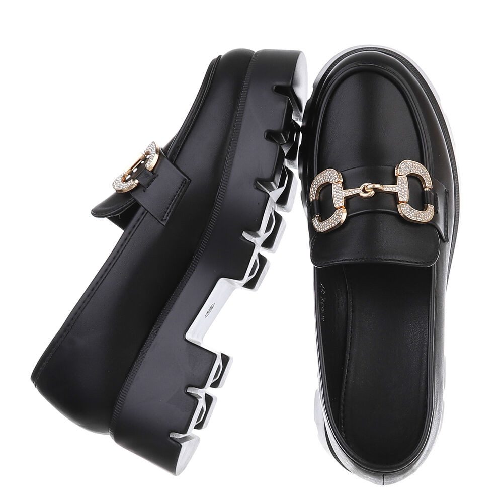 Ital-Design Elegante Damen Loafer mit Schnalle günstig online kaufen