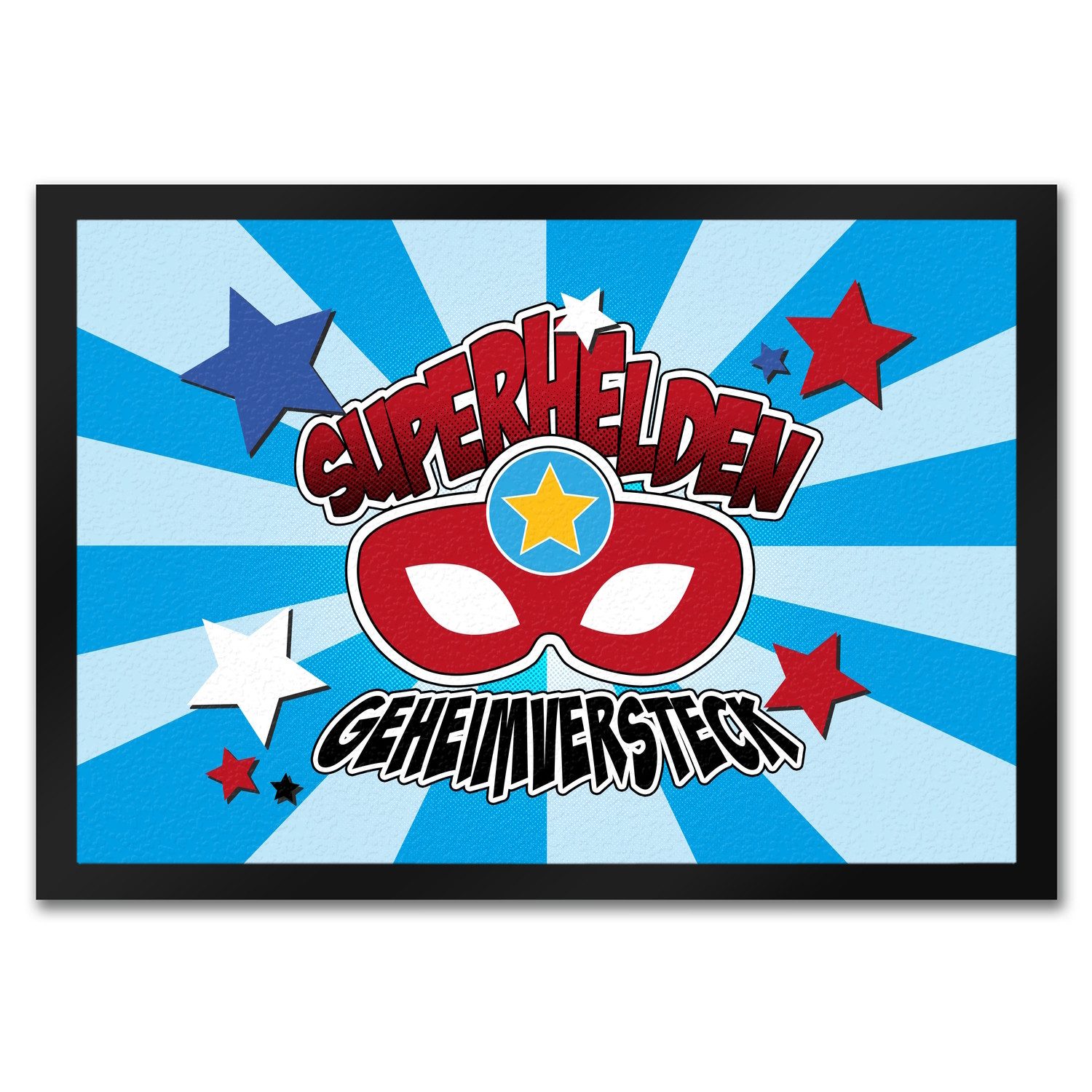 Fußmatte Superhelden Geheimversteck Fußmatte in 35x50 cm im Comicdesign mit