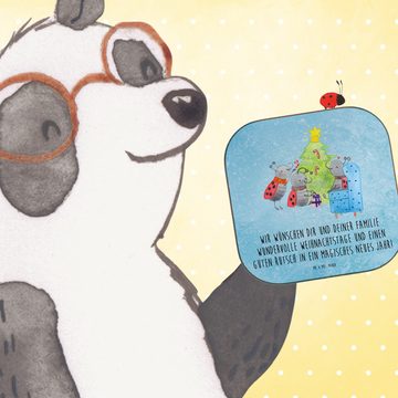 Mr. & Mrs. Panda Getränkeuntersetzer Weihnachten Smörle - Eisblau - Geschenk, Glasuntersetzer, Tannennadel, 1-tlg., Handgezeichnete Motive