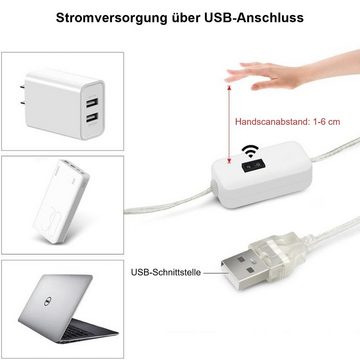 yozhiqu Lichtleiste USB Hand Scanning Infrarot Sensor Streifen, 5V Flex Strip, Berührungslose Steuerung, regelbare Helligkeit, wasserdicht