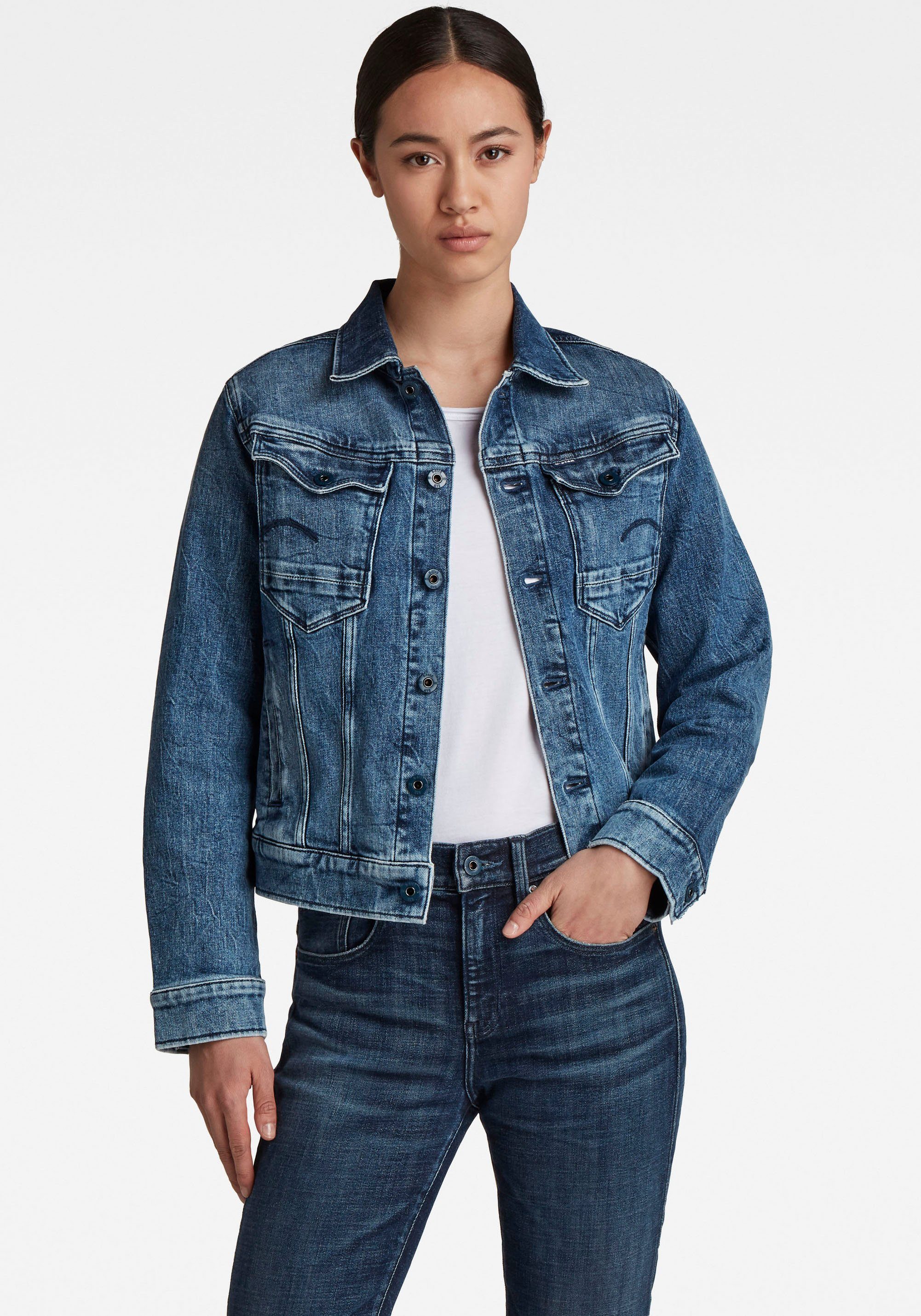 G-Star RAW Jeansjacke »Arc 3D jacket« mit aufgesetzten Pattentaschen mit  Ösenknöpfen online kaufen | OTTO