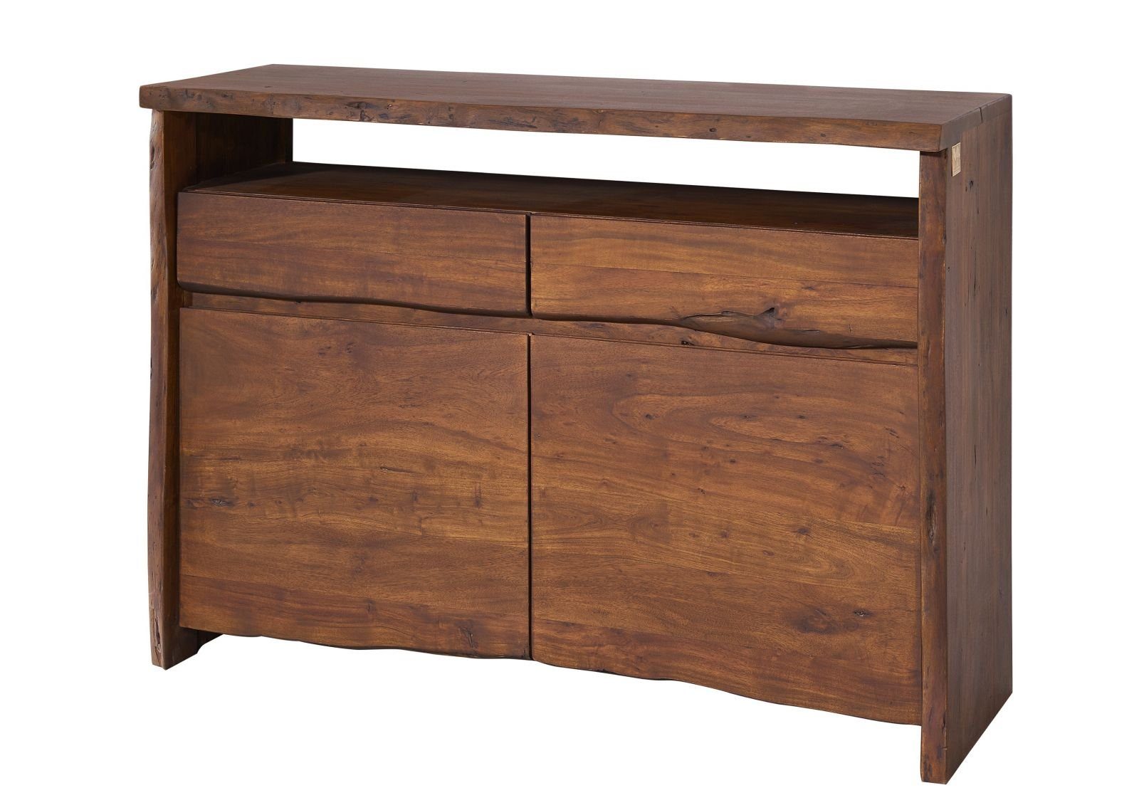 Massivmoebel24 Sideboard PURE ACACIA Akazie Massivholz braun (Massivholz montiert 93 kg PURE ACACIA #203), Akazie 131x45x96 cm (BxTxH) braun lackiert