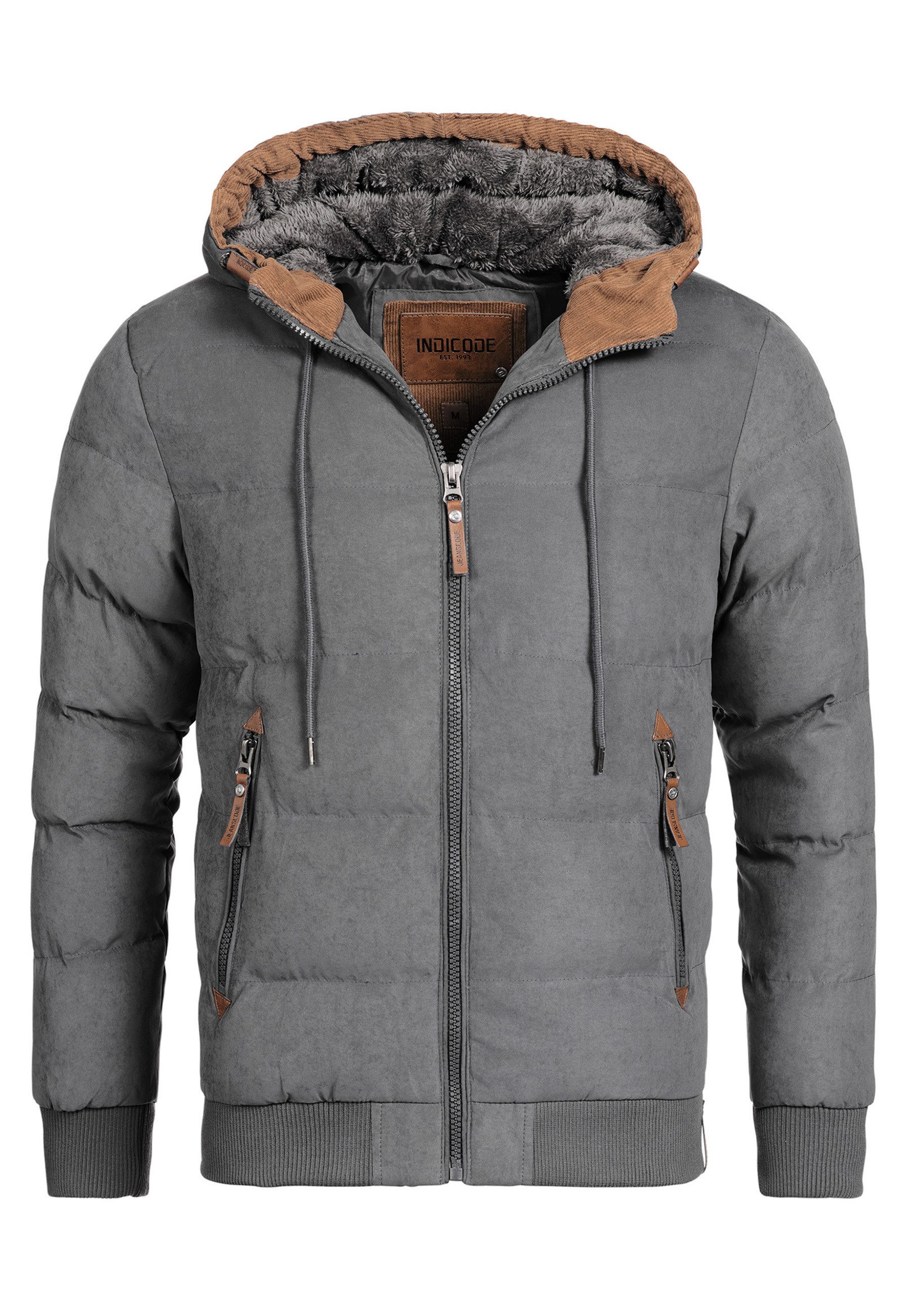 Indicode Winterjacke Herren Adeline Jacke Winter Herrenjacke mit Teddyfutter, gefütterte Kapuze