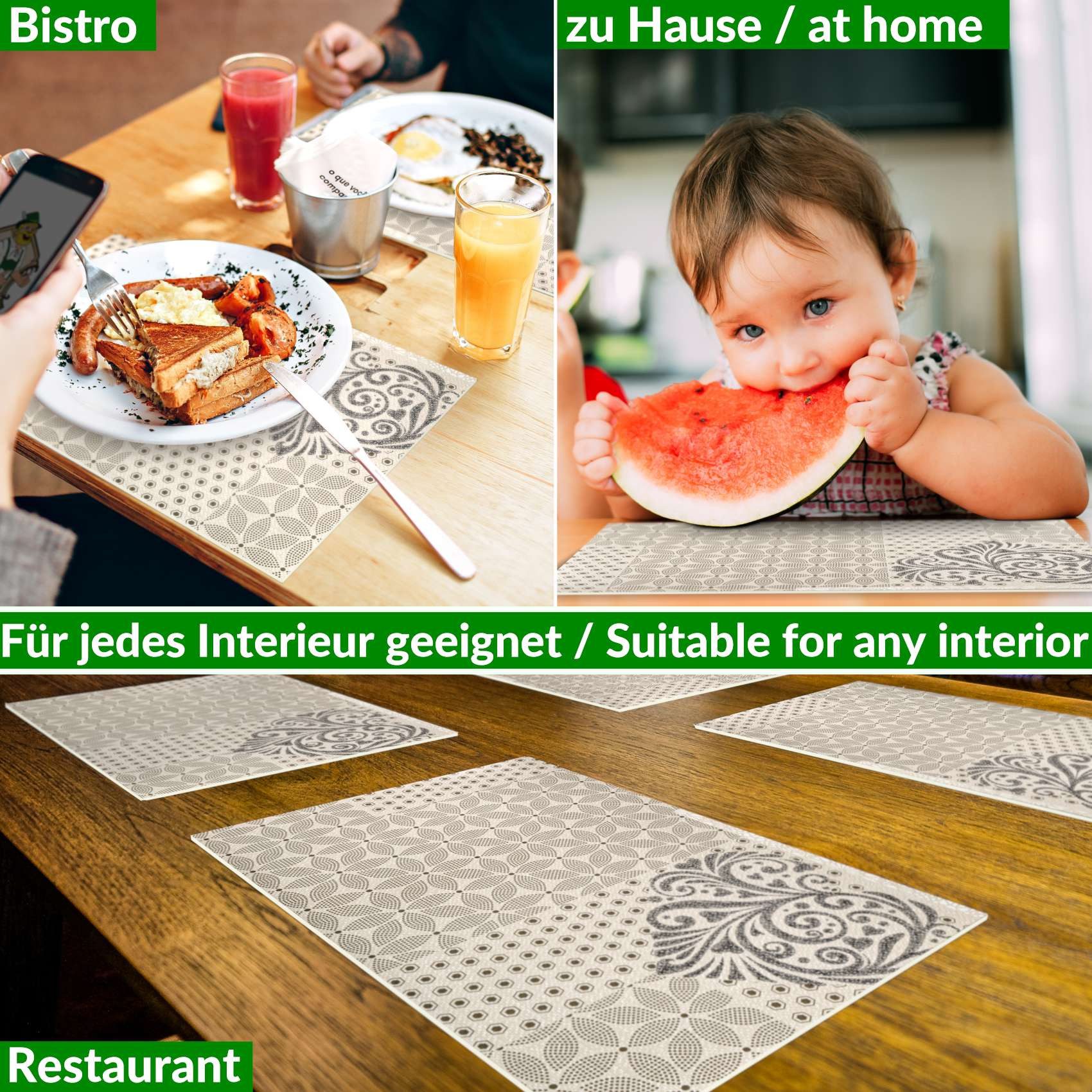 ANRO Platzset DEIN Platzdeckchen Servierdeckchen Soft günstig online kaufen