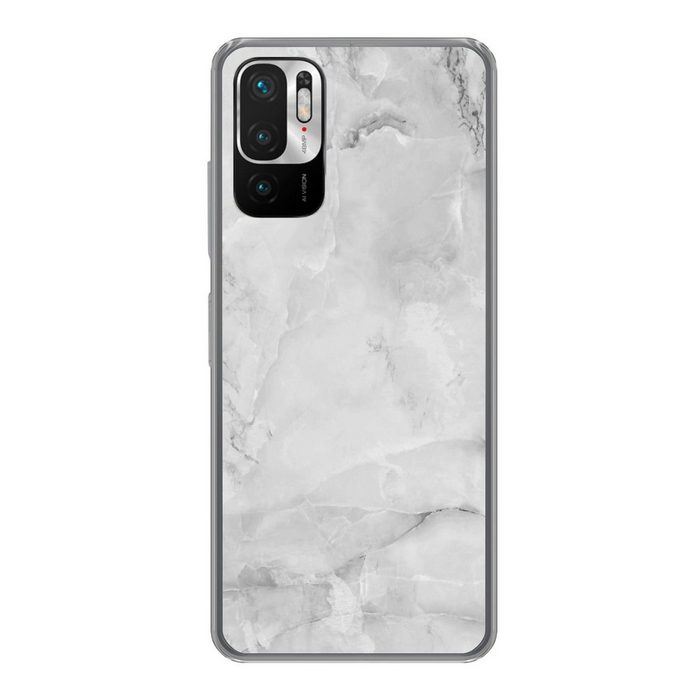 MuchoWow Handyhülle Marmor - Stein - Weiß - Grau - Marmoroptik Phone Case Handyhülle Xiaomi Redmi Note 10 5G Silikon Schutzhülle