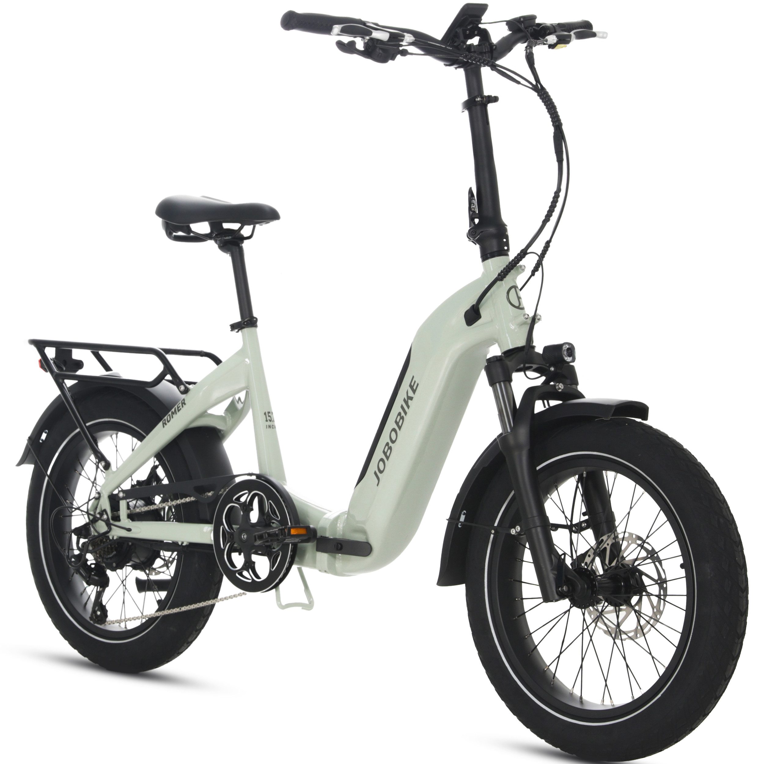 JOBOBIKE E-Bike Klapprad 20 Zoll, 720 Wh, bis zu 120 km, 60 Nm Fatbike, mit Bremslichtfunktion, 7 Gang Shimano, Heckmotor, 720 Wh, (Farb-LCD-Display, All-Terrain-E-Bike, 3,0-Zoll-CST-Breitreifen), Aluminiumrahmen, faltbares Citybike, Elektrofahrrad für Damen Herren