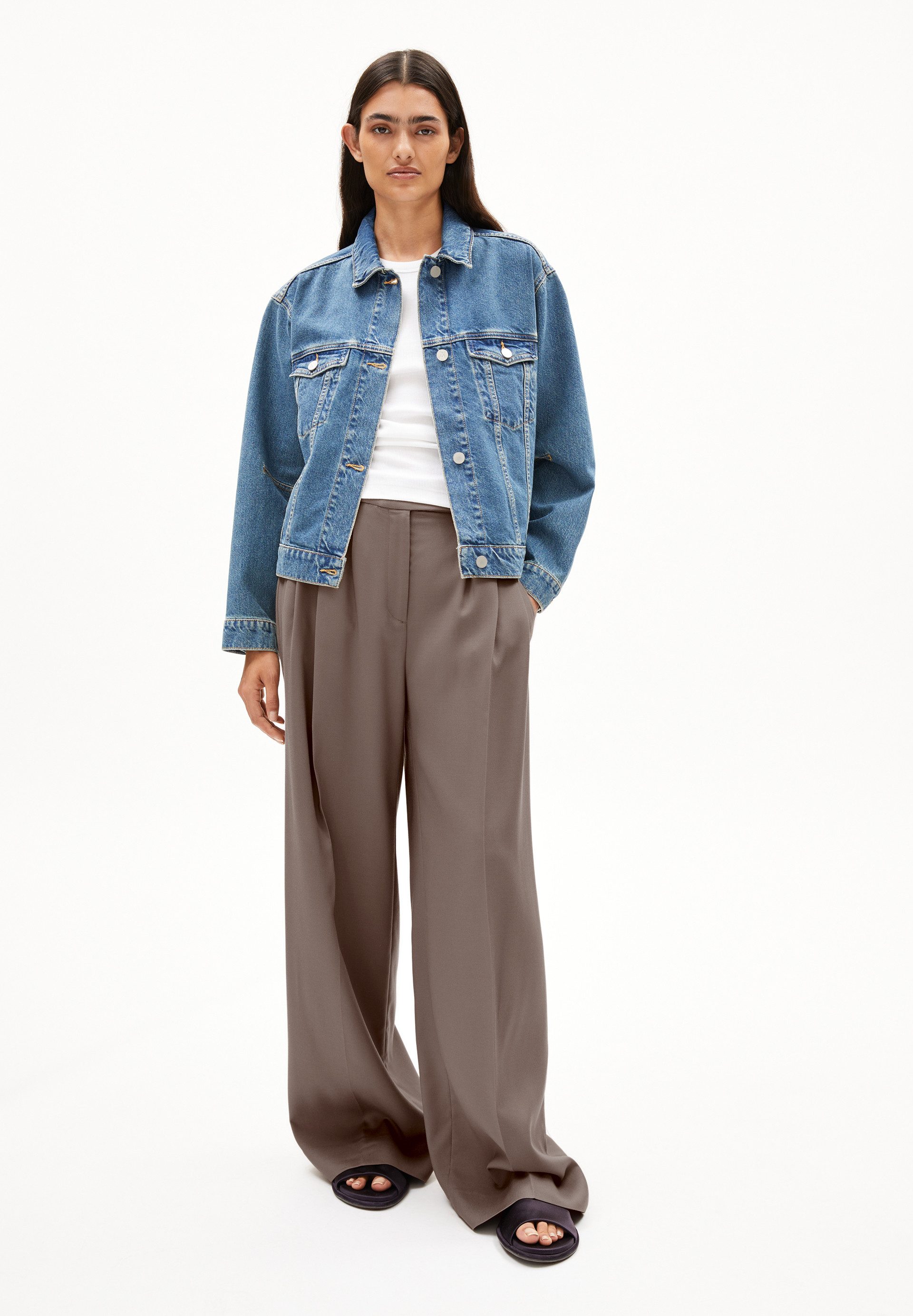 Armedangels Jeansjacke TAANA Jeansjacke aus recycelter Baumwolle Oversized günstig online kaufen