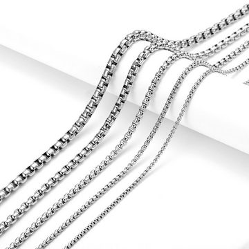 DonDon Kette mit Anhänger Halskette Kette, Panzerkette aus Edelstahl, für Herren, verschiedene Längen und Breiten