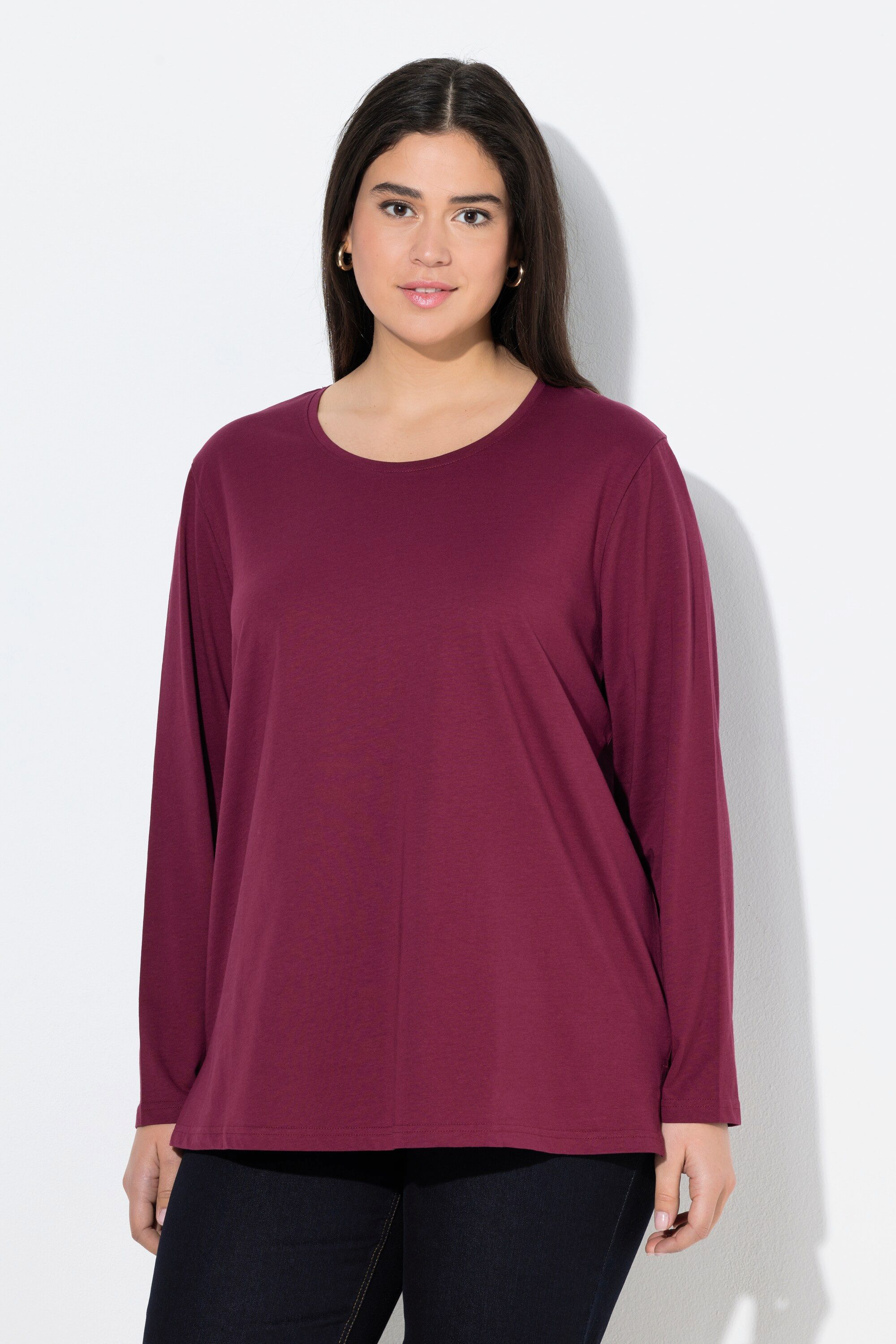Ulla Popken T-Shirt Shirt Relaxed Rundhalsausschnitt günstig online kaufen