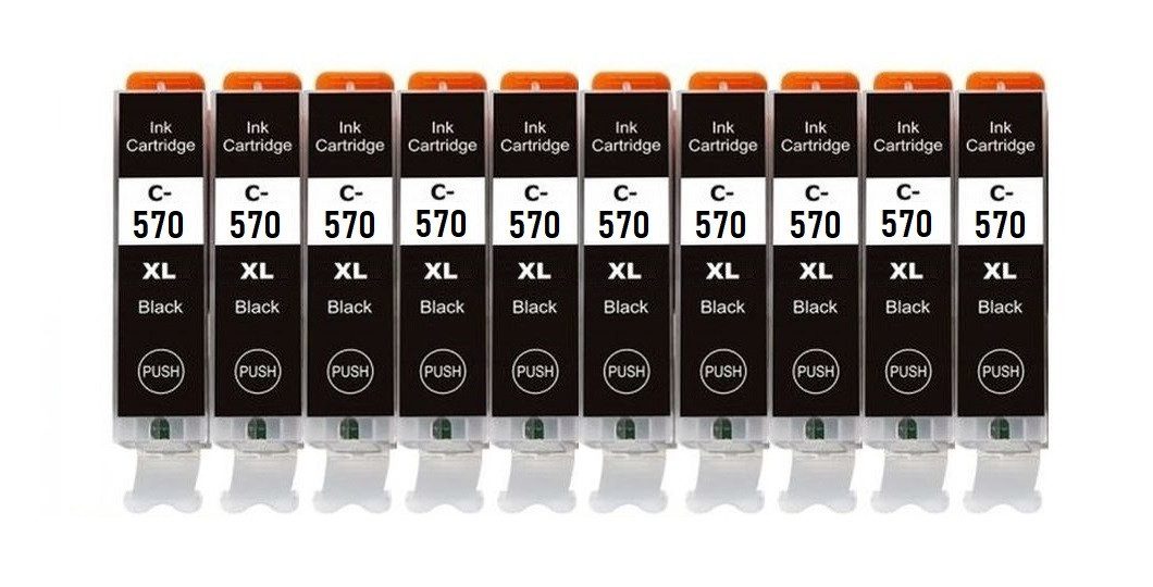 inkpro 10 x Druckerpatrone kompatibel mit Canon PGI-570 PGBK XL schwarz, Tintenpatrone (für Pixma MG5750, MG5751, MG5752, MG5753, MG6850, MG6851, MG6852, MG6853, MG7750, MG7751, MG7752, MG7753, TS5050, TS5051, TS5053, TS5055, TS6050, TS6051, TS6052, TS8050, TS8051, TS8052, TS8053, TS9050, TS9055, 10-tlg., XL Füllmenge: je 22 ml)