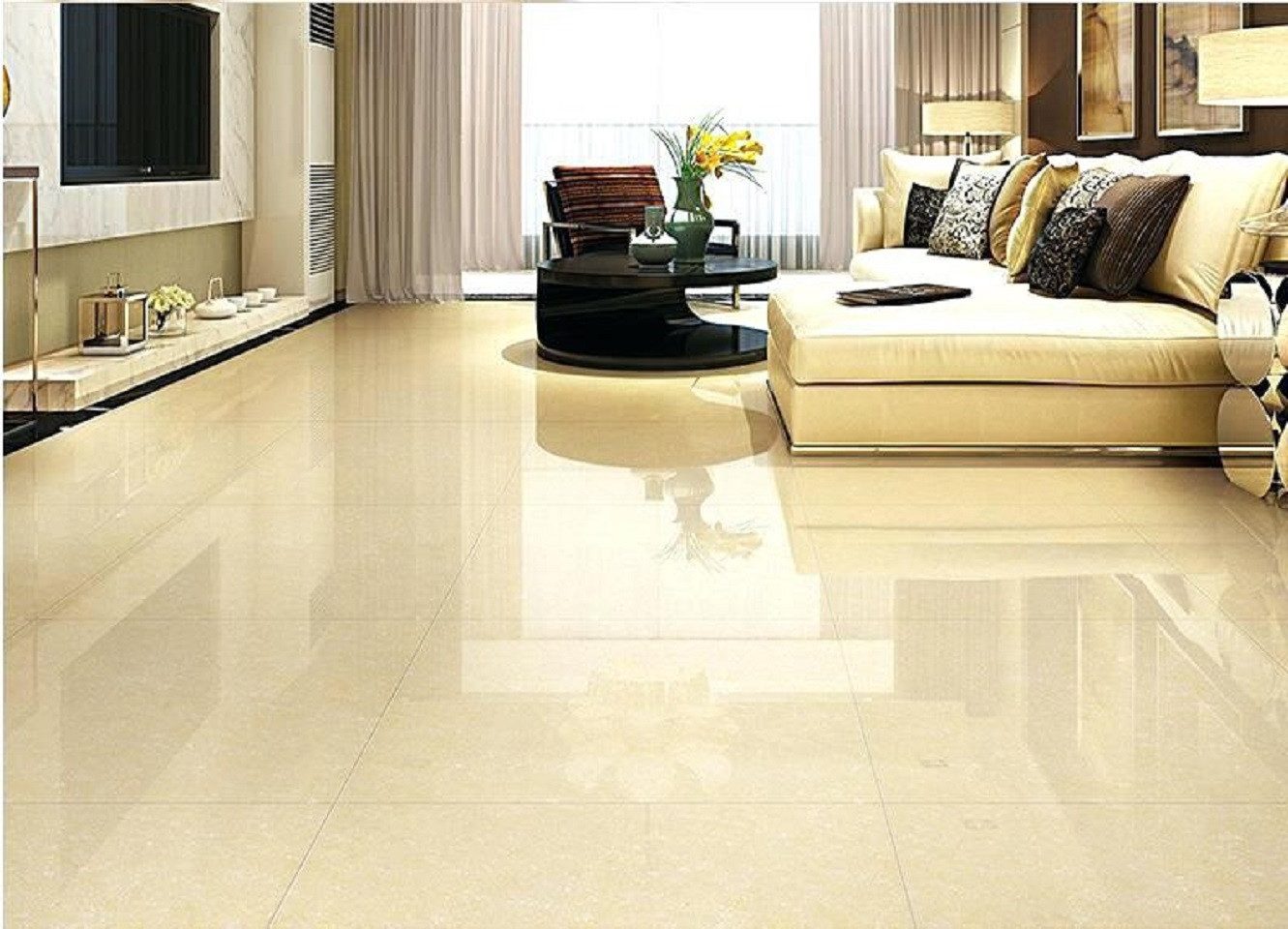 Xlmoebel Bodenfliese Marmor-Naturstein-Bodenbelag in Crema für elegante Wohnräume, Marmor, Crema Marfil, Marmor Crema Marfil 20 m², Hergestellt in Europa