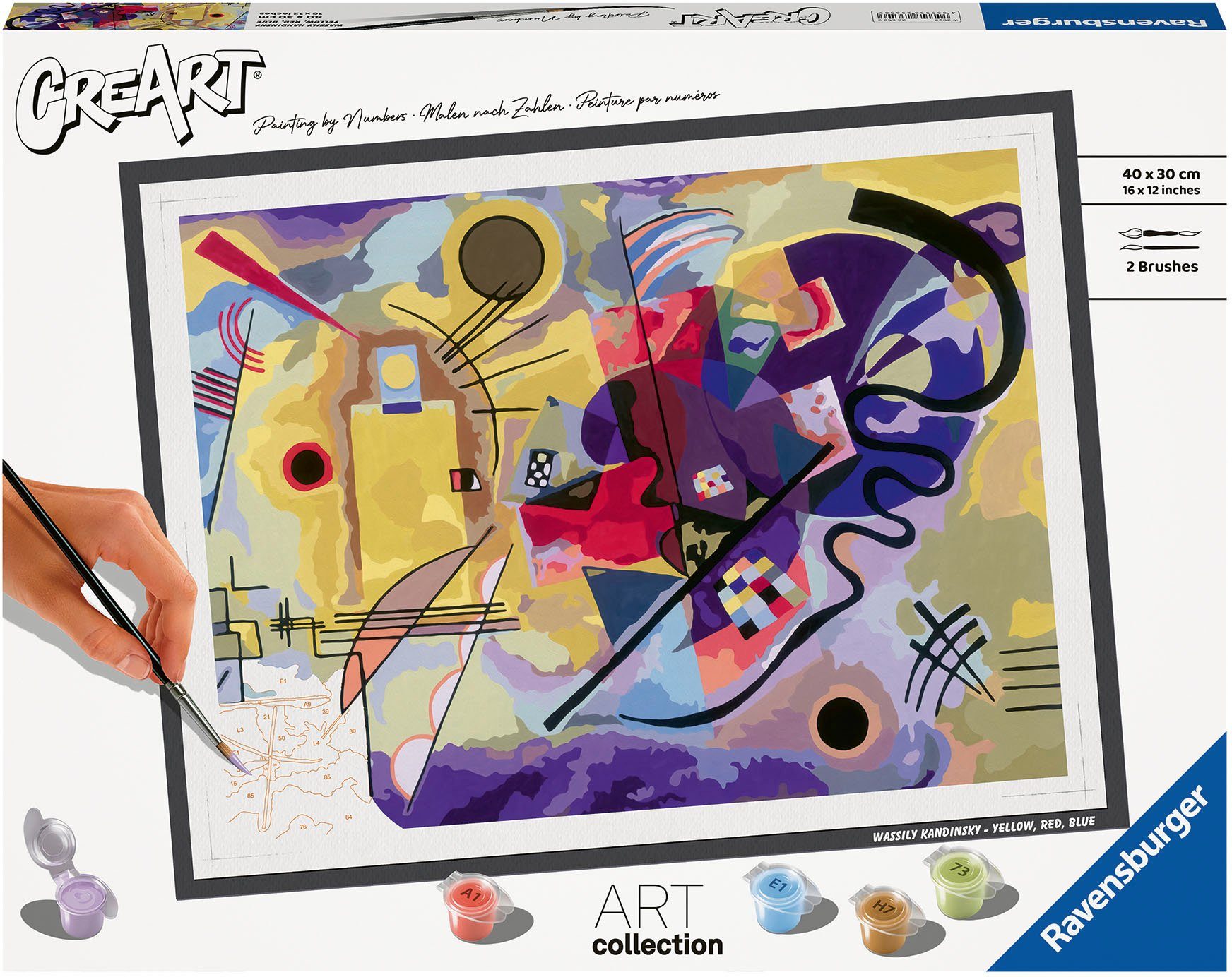 Ravensburger Раскрась по номерам CreArt, ART Collection, Yellow, Red, Blue (Kandinsky), Made in Europe