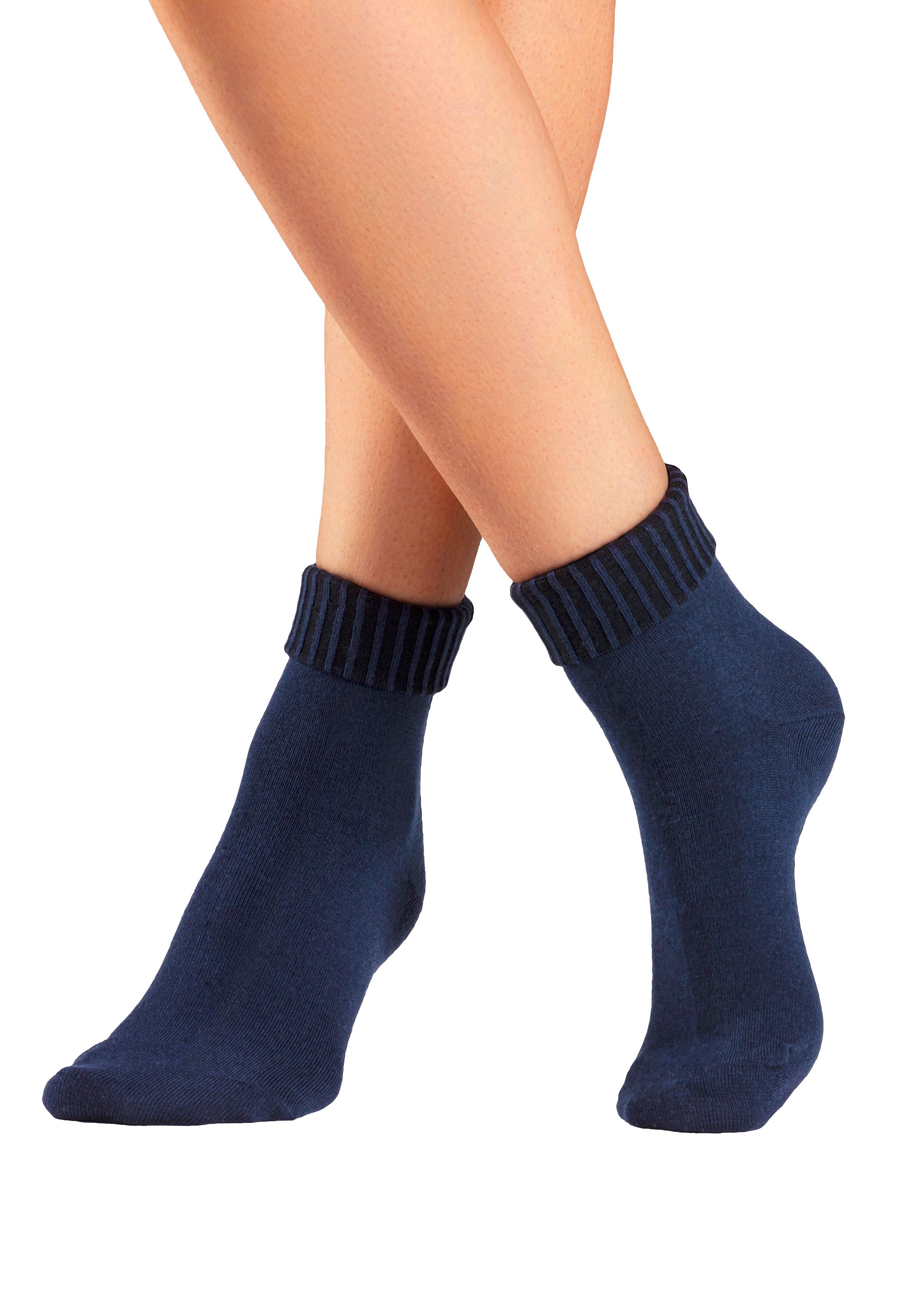 Lavana Umschlagsocken Wollsocken, Basic Damen (Packung, 3-Paar) fein gestrickt mit 53% Wolle – Bild 2 von 5