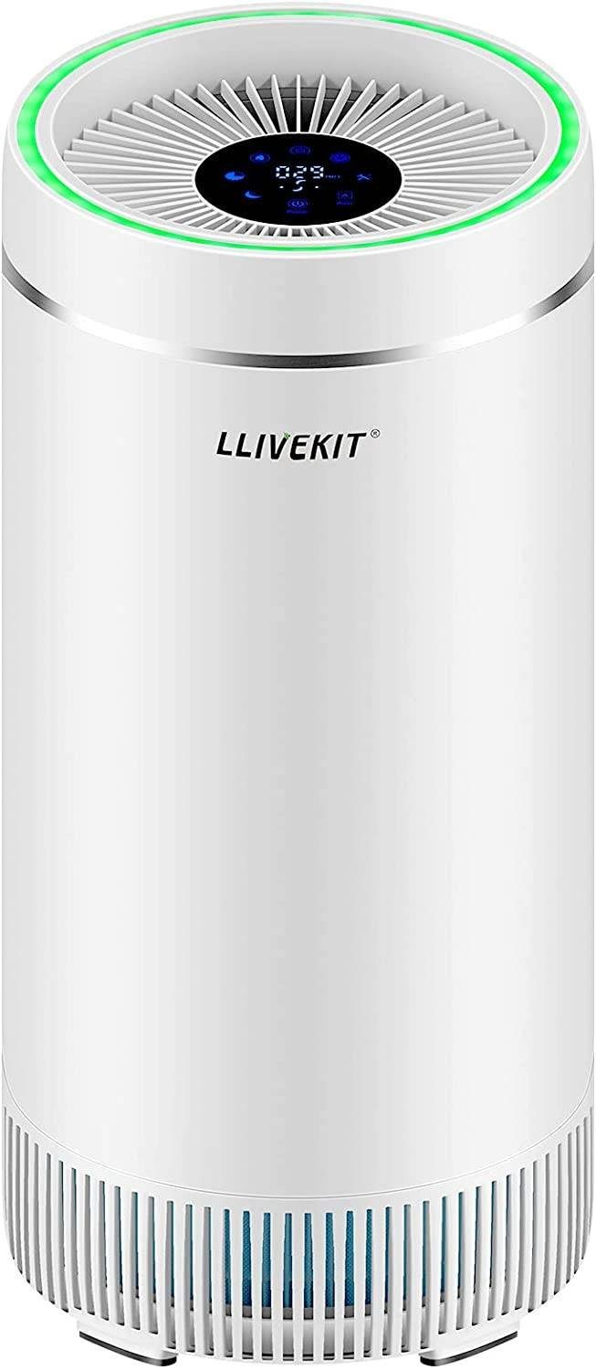 LLIVEKIT Luftreiniger, für 38 m² Räume, Entfernt 99,9% Partikel, Weiß