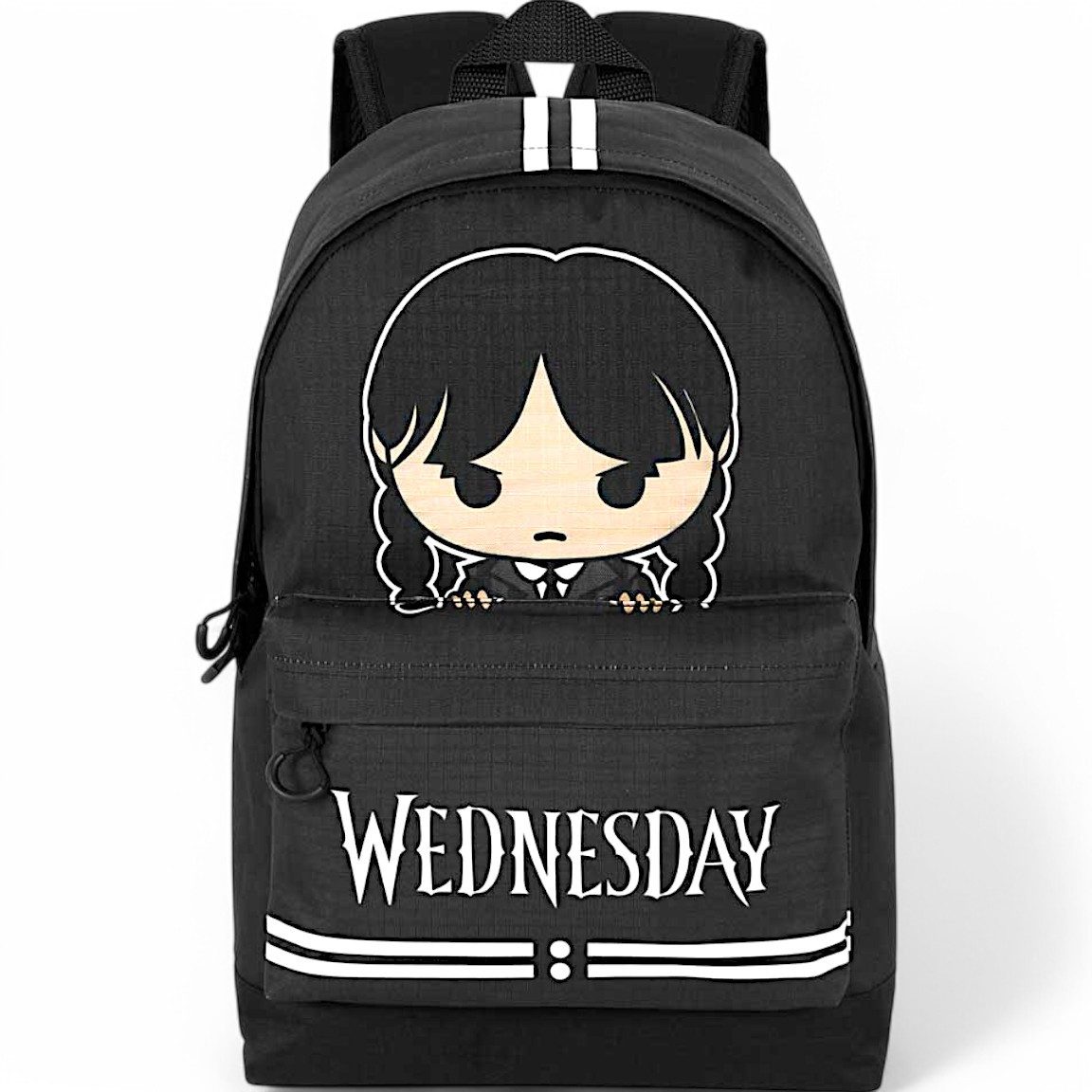 Wednesday Rucksack Chibi-Design - Ripstop-Material, Tagesrucksack - Schulrucksack mit Laptopfach 44 cm