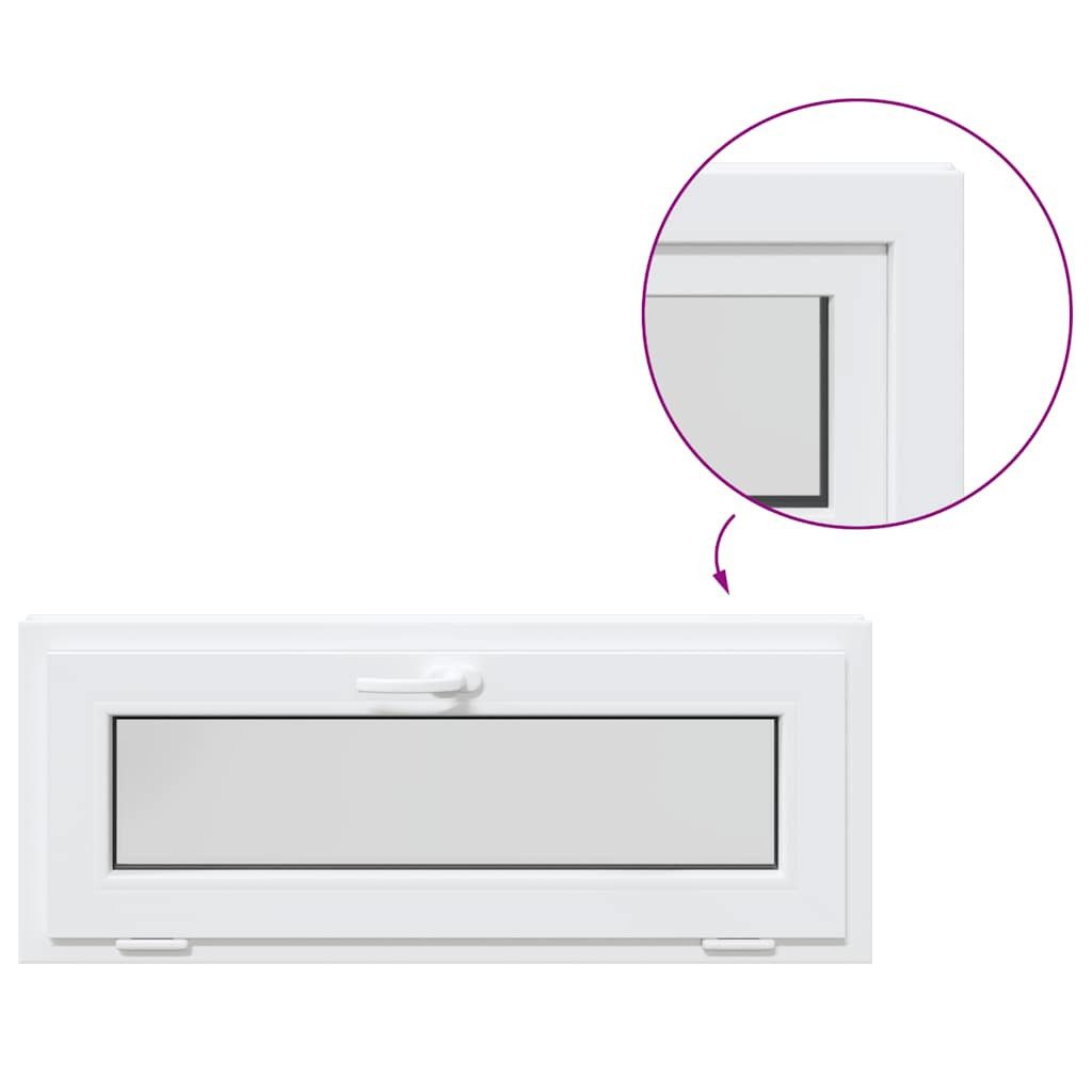 vidaXL Fenster Kellerfenster RISOR Kipp Kunststoff Weiß PVC und Glas