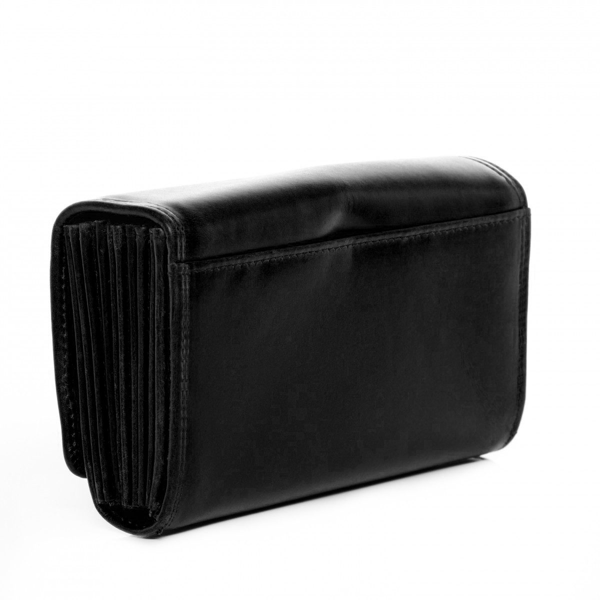 SID & VAIN Geldbörse ABERDEEN, Kellnerportemonnaie echt Leder Unisex, Münzbörse schwarz