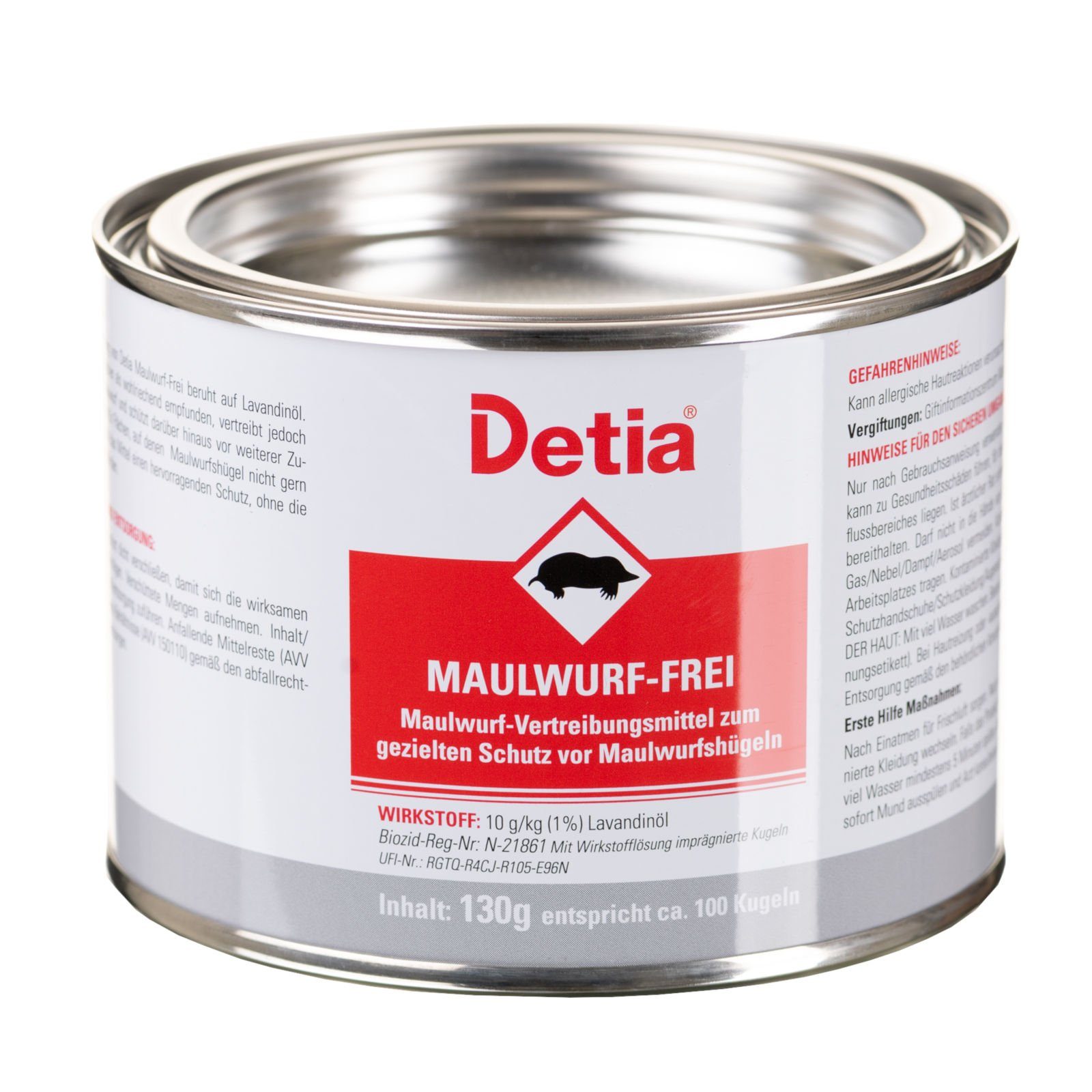 Detia Vergrämungsmittel Maulwurf-Frei - 130g (ca.100 Kugeln)