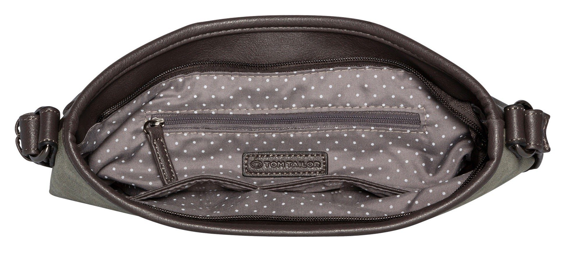 TOM TAILOR Hobo Juna, aus soft genarbtem ledrigen Material mit glänzenden Metall-Accessoires