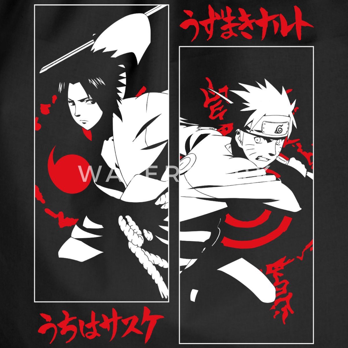 Spreadshirt Turnbeutel Naruto Shippuden Cooles Design Mit Sasuke & Naruto Turnbeutel (1-tlg)
