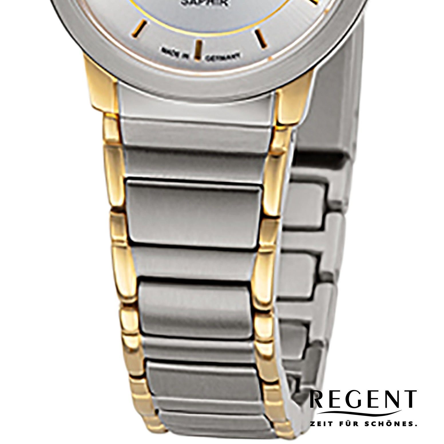 Regent Quarzuhr Regent Damen Armbanduhr Analoganzeige, (Analoguhr), Damen Armbanduhr rund, klein (ca. 26,5mm), Metallbandarmband