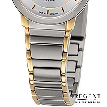 Regent Quarzuhr Regent Damen Armbanduhr Analoganzeige, (Analoguhr), Damen Armbanduhr rund, klein (ca. 26,5mm), Metallbandarmband