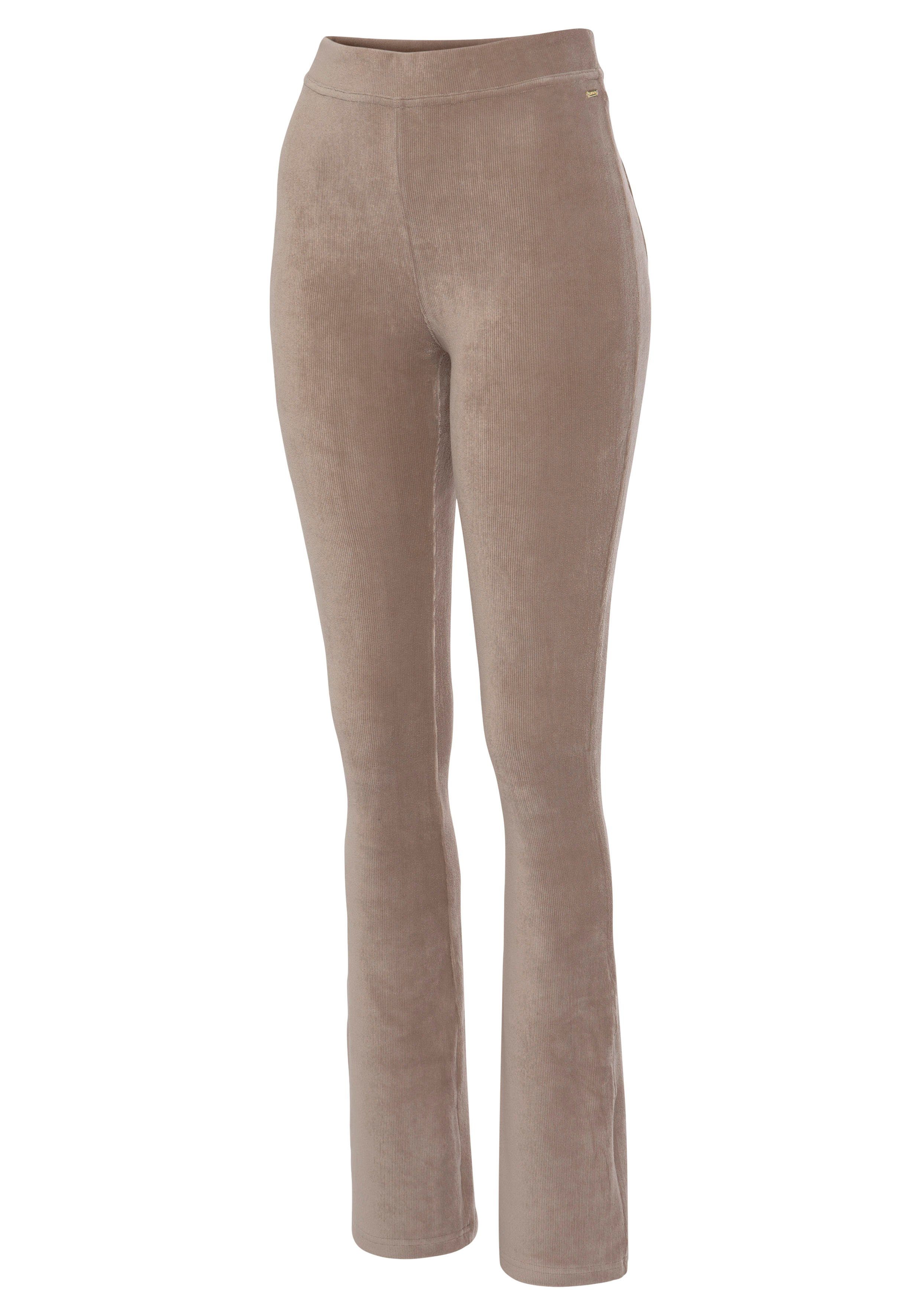 LASCANA Jazzpants in Loungewear aus taupe Cord-Optik, weichem Material