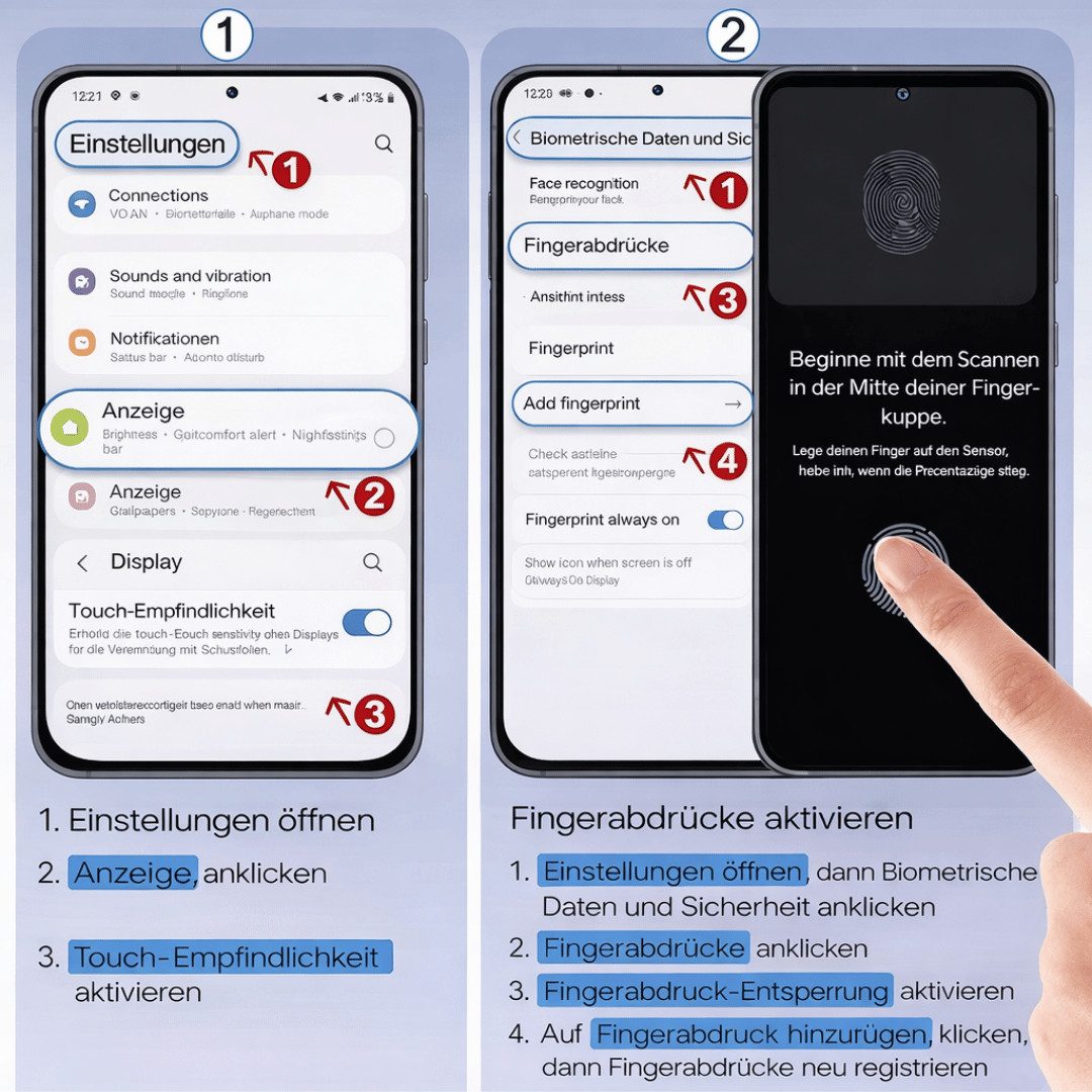 SmartUP Displayschutzglas 2X Schutzglas für Samsung Galaxy S26 Plus Display Kamera Panzerglas 9H für Samsung Galaxy S26 Plus, 4 Stück, Rundumschutz, passgenaue  – Bild 3 von 5