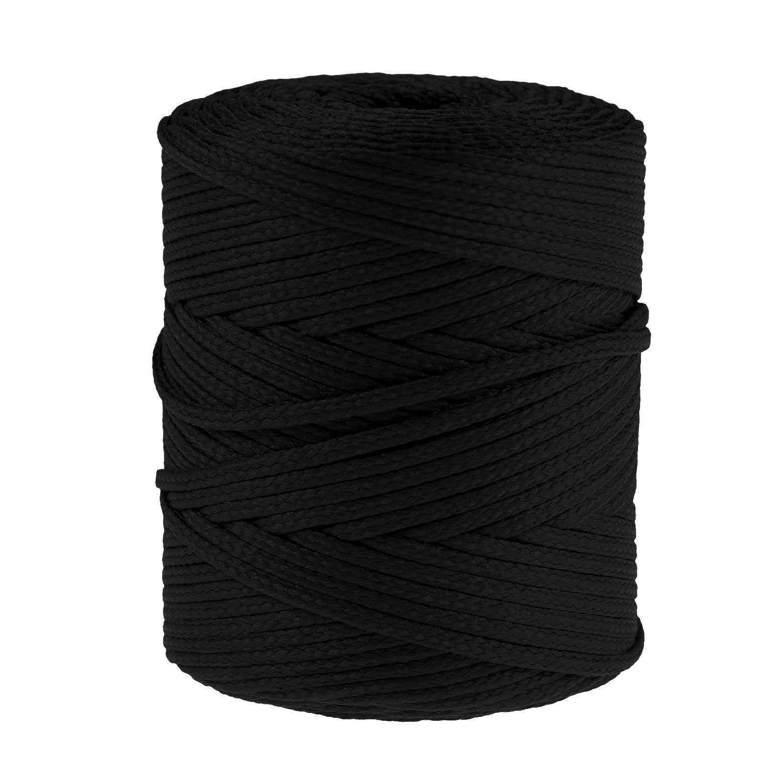 maDDma 100m Polyester-Schnur Kordel 4mm Seil, schwarz
