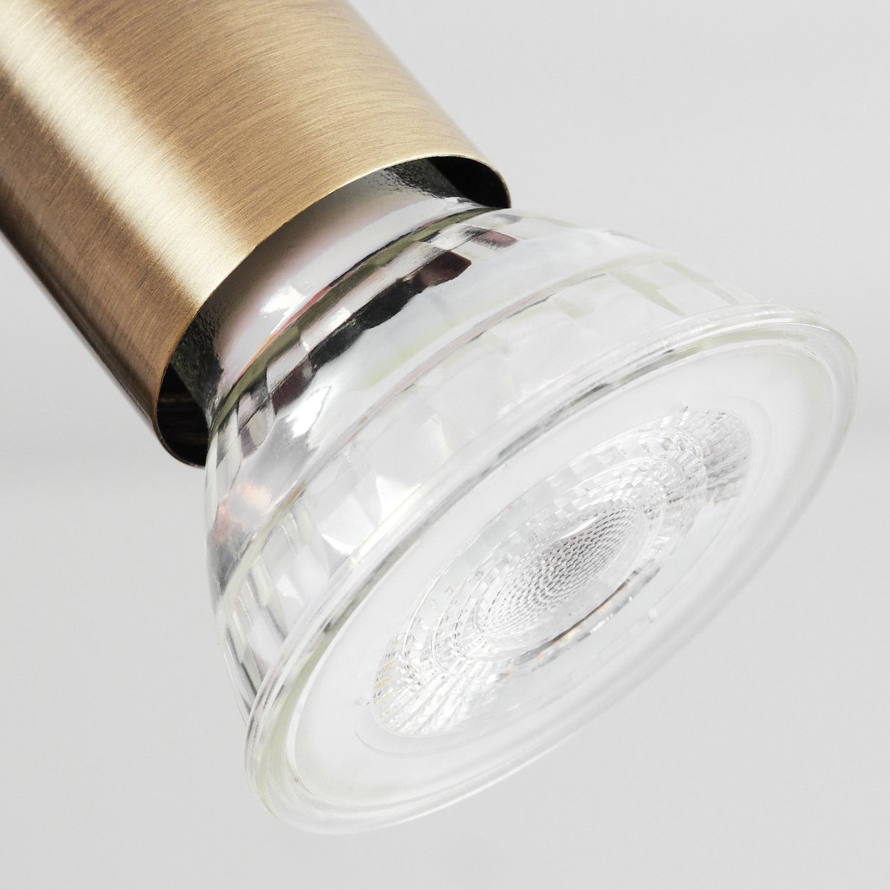 aus hofstein 3xGU10 Deckenlampe moderne Deckenleuchte Metall Strahlern, mit in Leuchtmittel, »Buti« Leuchte Schwarz/Messingfarben, verstellbaren ohne