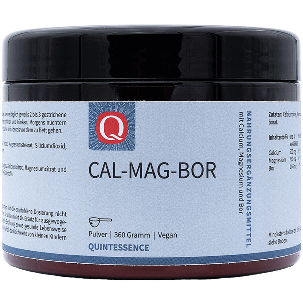 Quintessence Cal-Mag-Bor - Hohe Bioverfügbarkeit -Premium-Qualität Pulver, 360 g