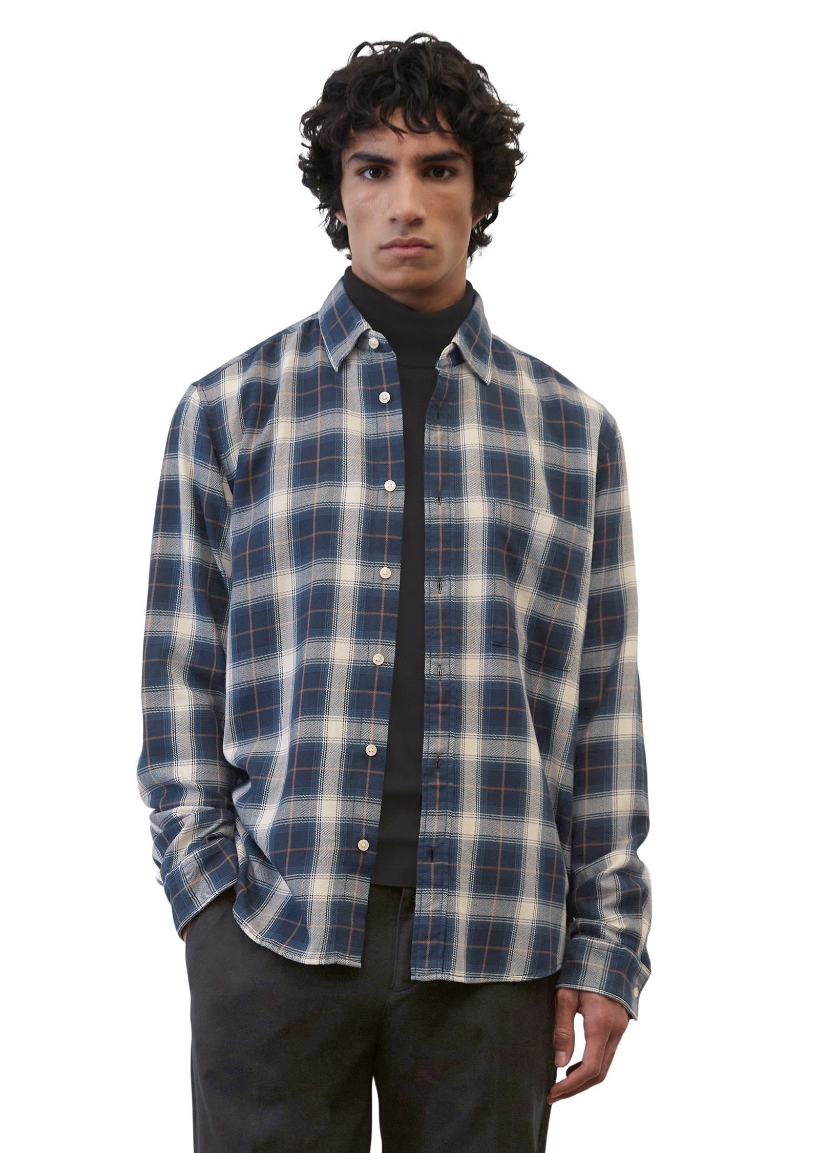 Marc O'Polo Langarmhemd aus softer Bio-Baumwolle blau | Hemden