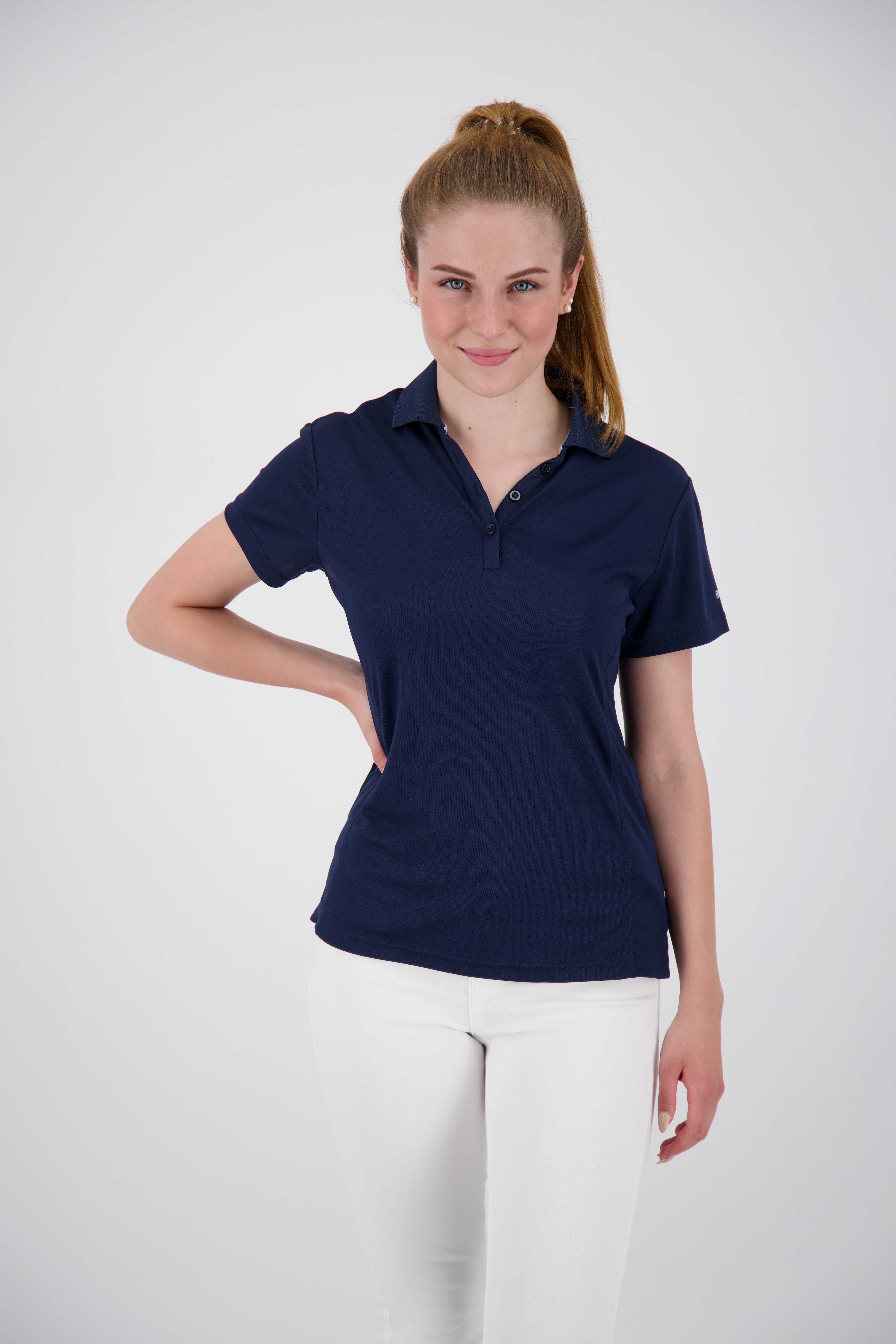 DEPROC Active Poloshirt HEDLEY II NEW WOMEN 3F-Funktions-Piqué aus 100% Recycling Kunstfaser navy