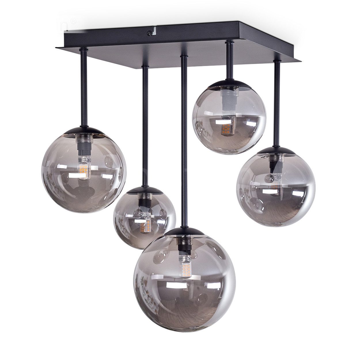 hofstein Deckenleuchte Deckenlampe aus Metall/Glas in günstig online kaufen