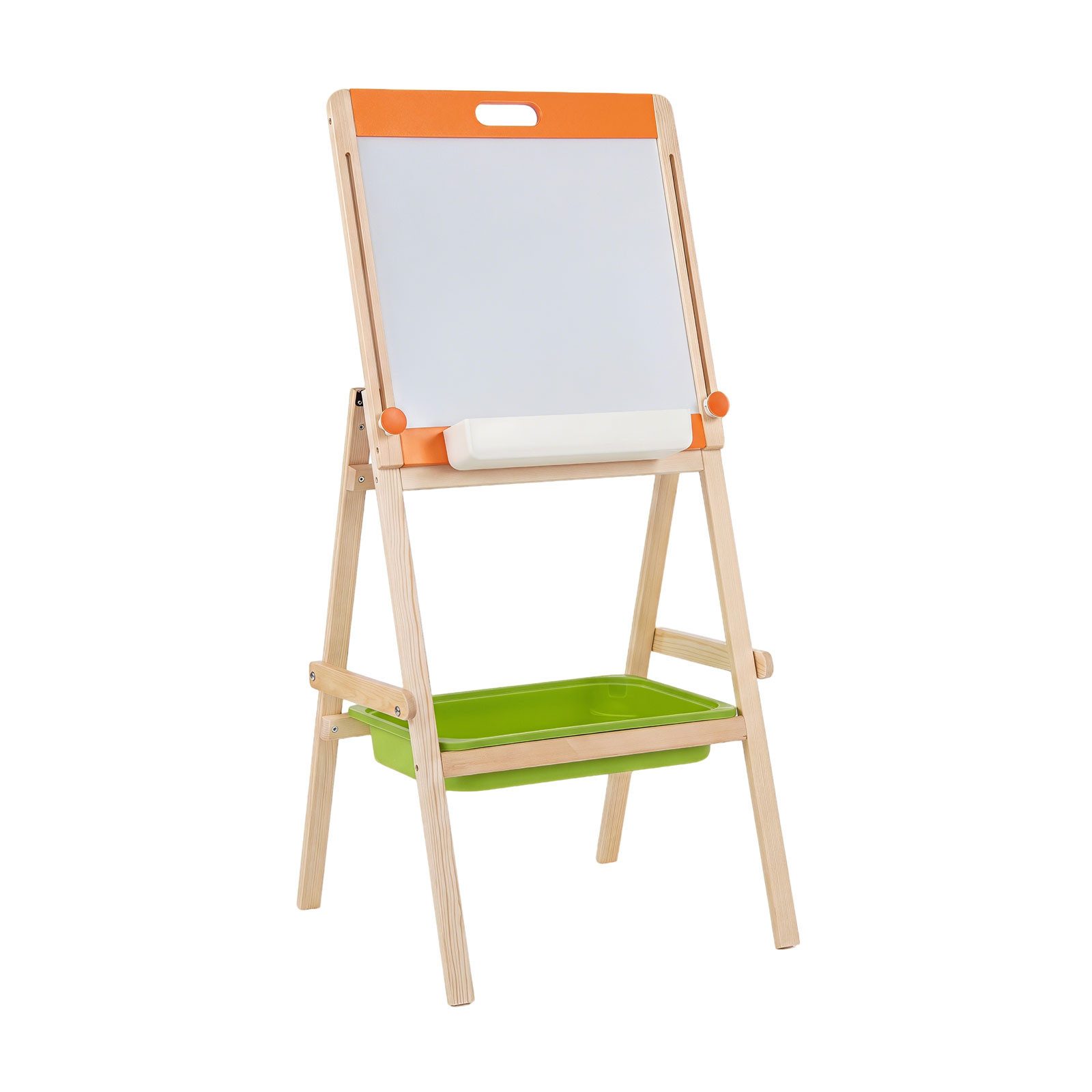 COSTWAY Standtafel 2 in 1 Staffelei Kinder, doppelseitige Kindertafel aus Holz