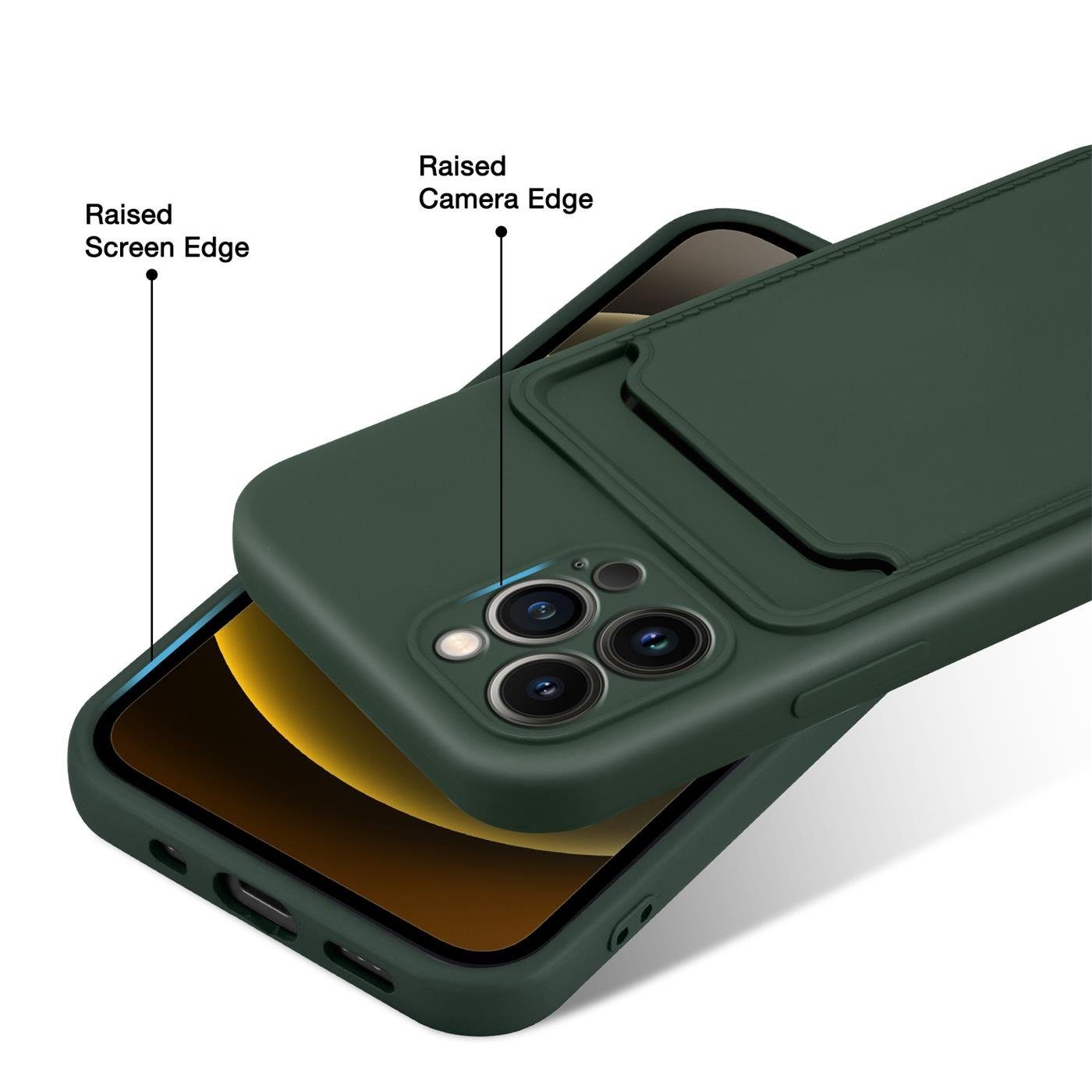 CoolGadget Handyhülle Schutzhülle mit Kartenfach für Apple iPhone 16 Pro Max 6,9 Zoll, Silikon Case Slim TPU Cover Tasche mit Aufbewahrung EC Karte Ausweis – Bild 4 von 5