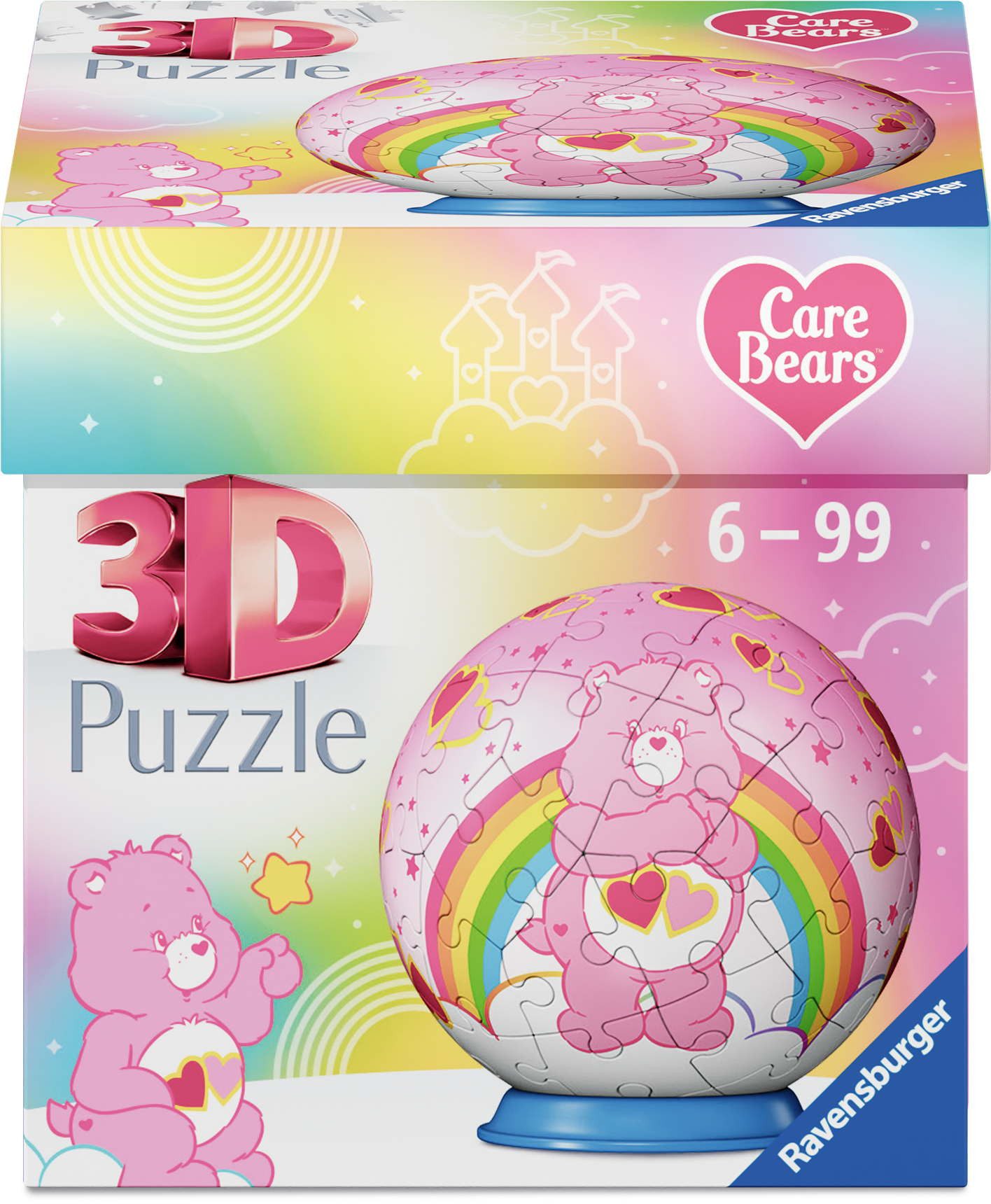 Ravensburger Puzzle 54 Teile 3D Puzzle-Ball Care Bears Love-a-Lot Bear 12008072, Puzzleteile